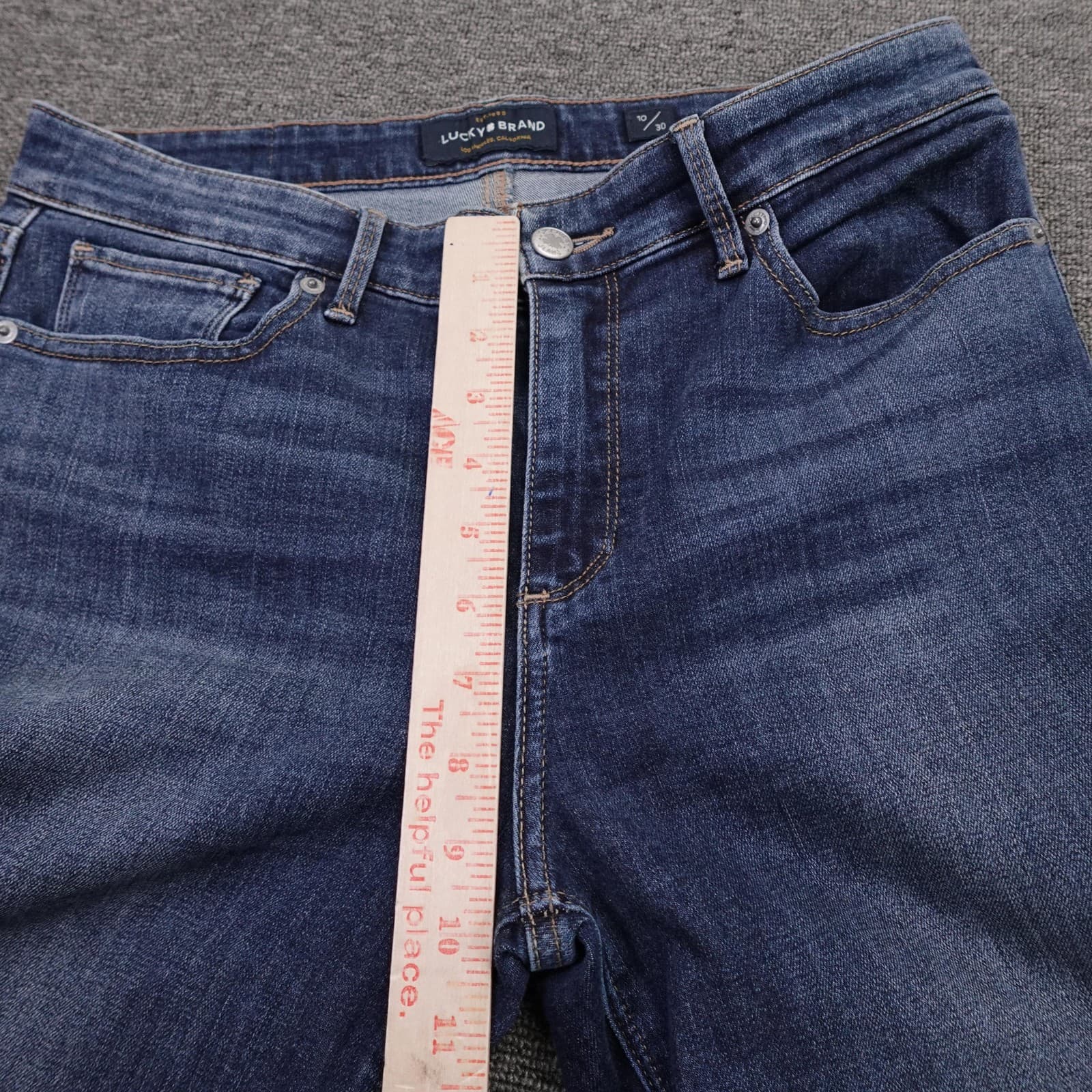 Lucky Brand Jeans Womens 10 32x30 Blue Ava Mid Rise Skinny Raw Hem Stretch Denim - Thumbnail 11
