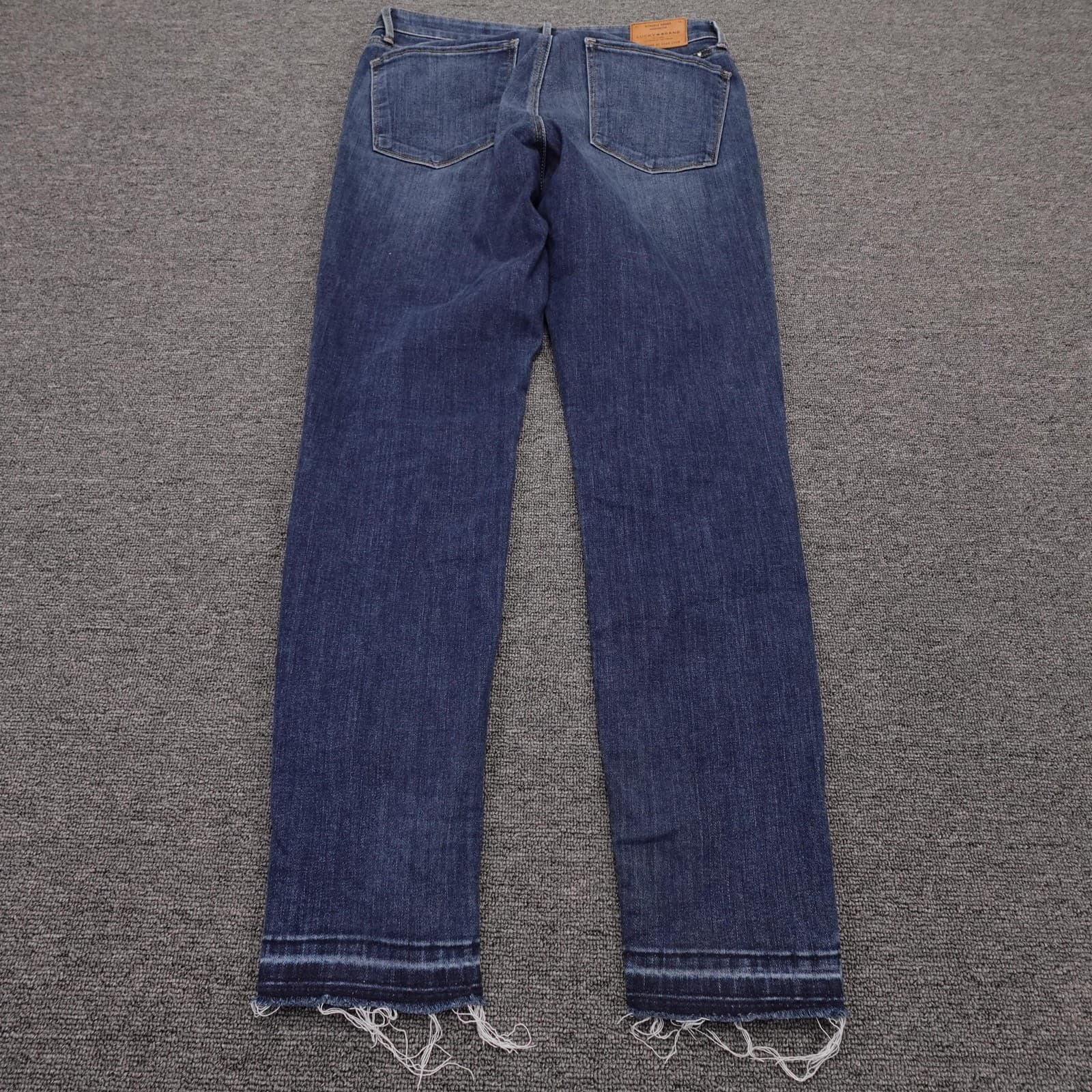Lucky Brand Jeans Womens 10 32x30 Blue Ava Mid Rise Skinny Raw Hem Stretch Denim - Thumbnail 9