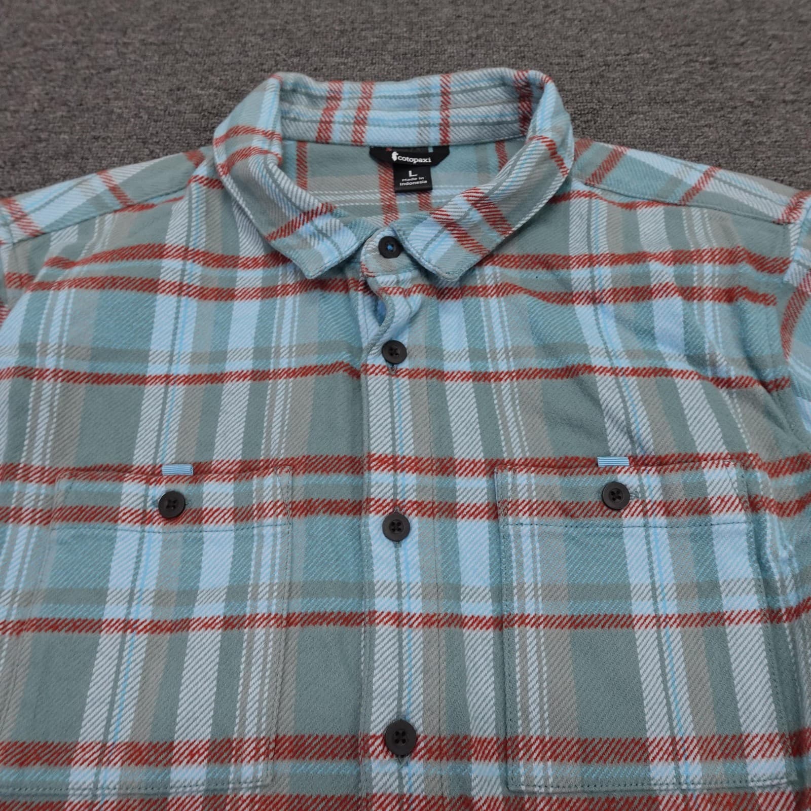 Cotopaxi Shirt Mens Large Green Blue Plaid Flannel Long Sleeve Button Up Casual - Thumbnail 3