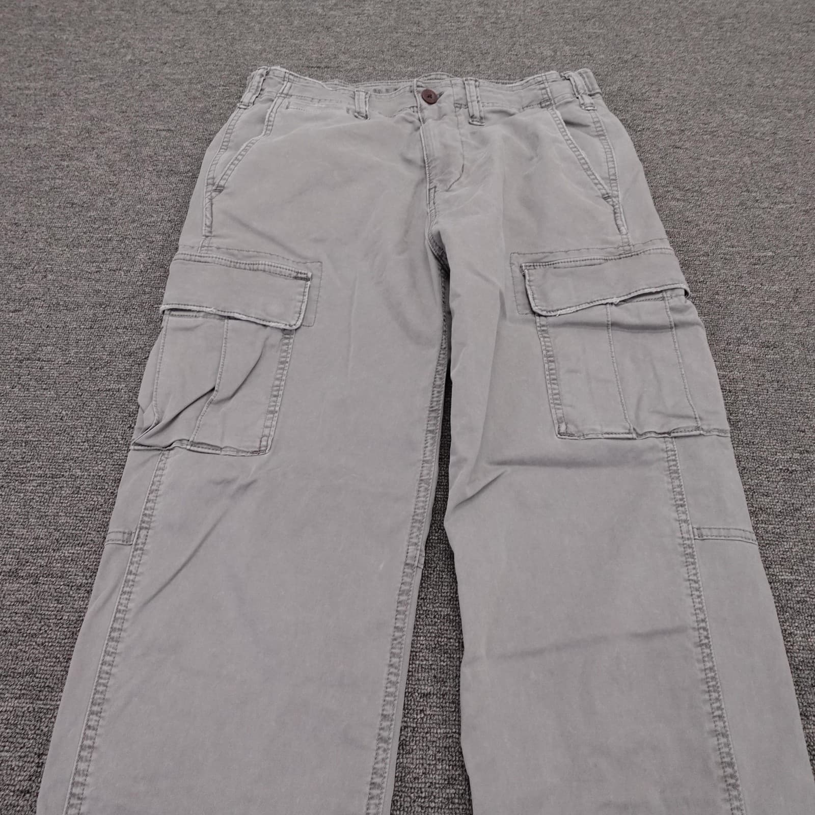 American Eagle Outfitters Cargo Pants Mens 30x28 Gray Slim Flex Drawstring Hem - Thumbnail 2