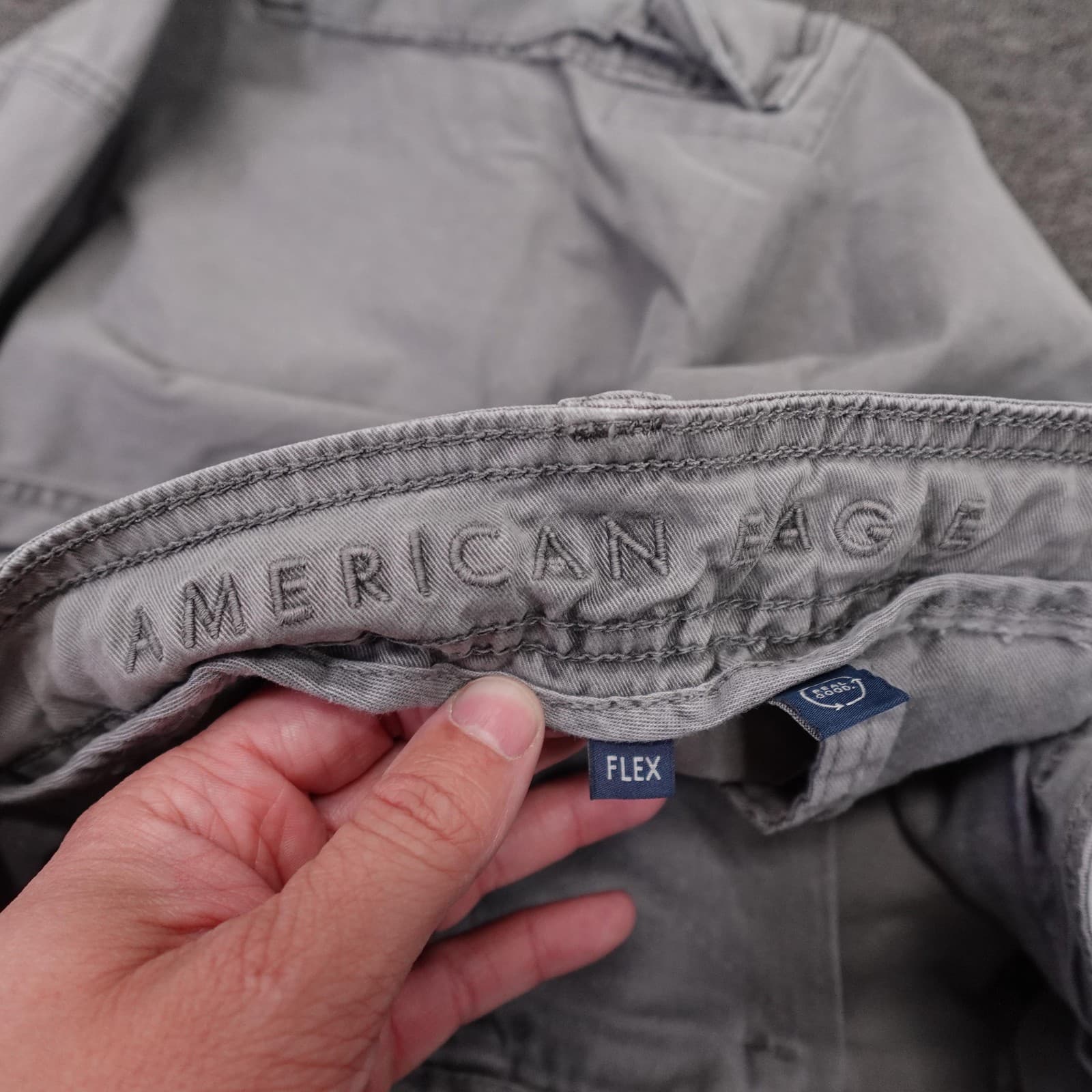 American Eagle Outfitters Cargo Pants Mens 30x28 Gray Slim Flex Drawstring Hem - Thumbnail 6