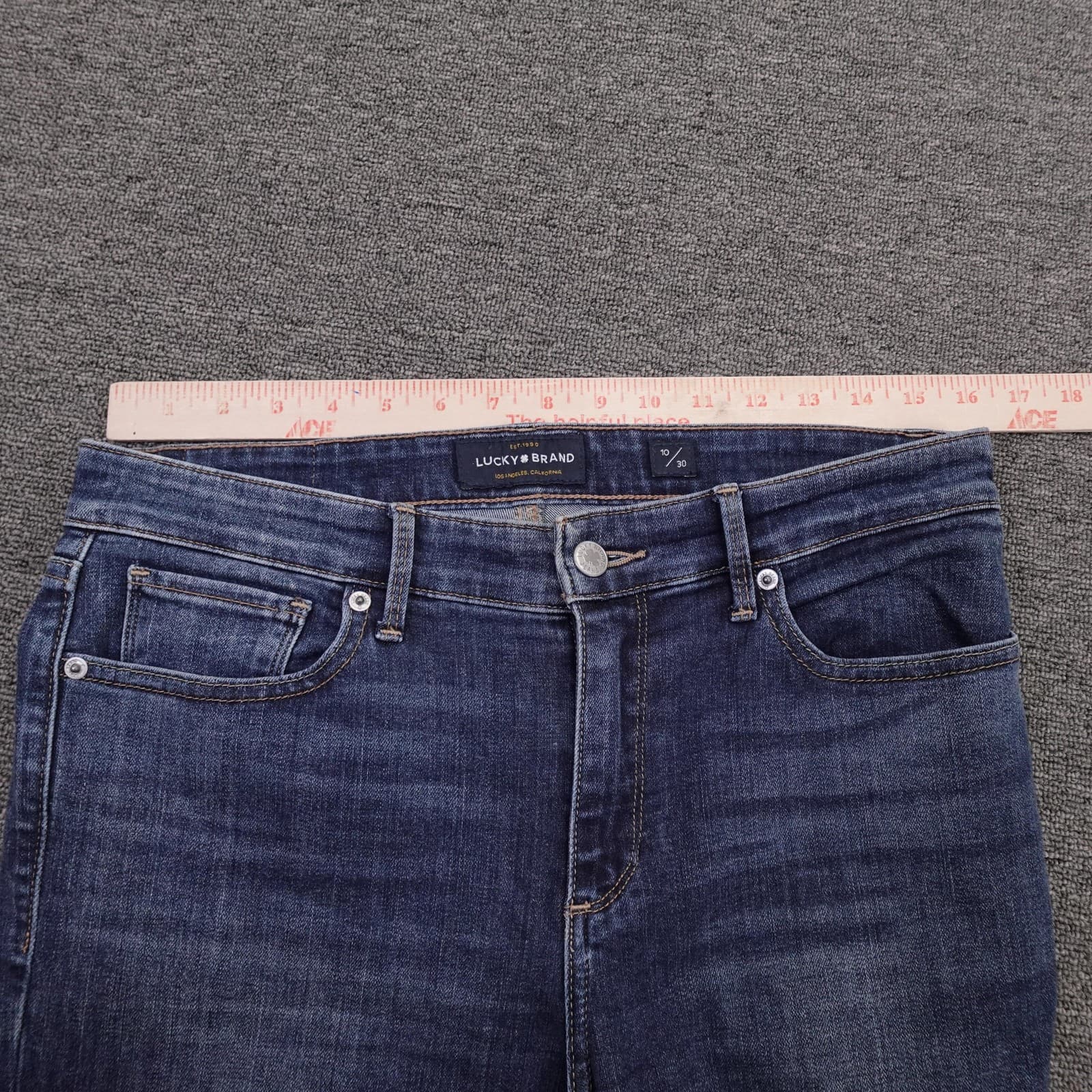 Lucky Brand Jeans Womens 10 32x30 Blue Ava Mid Rise Skinny Raw Hem Stretch Denim - Thumbnail 10