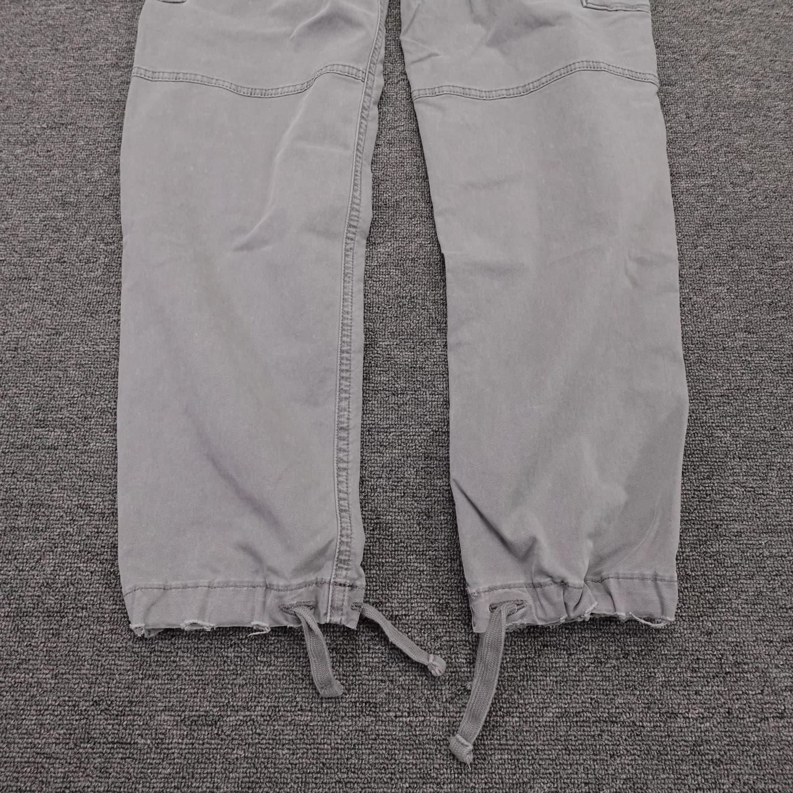 American Eagle Outfitters Cargo Pants Mens 30x28 Gray Slim Flex Drawstring Hem - Thumbnail 3