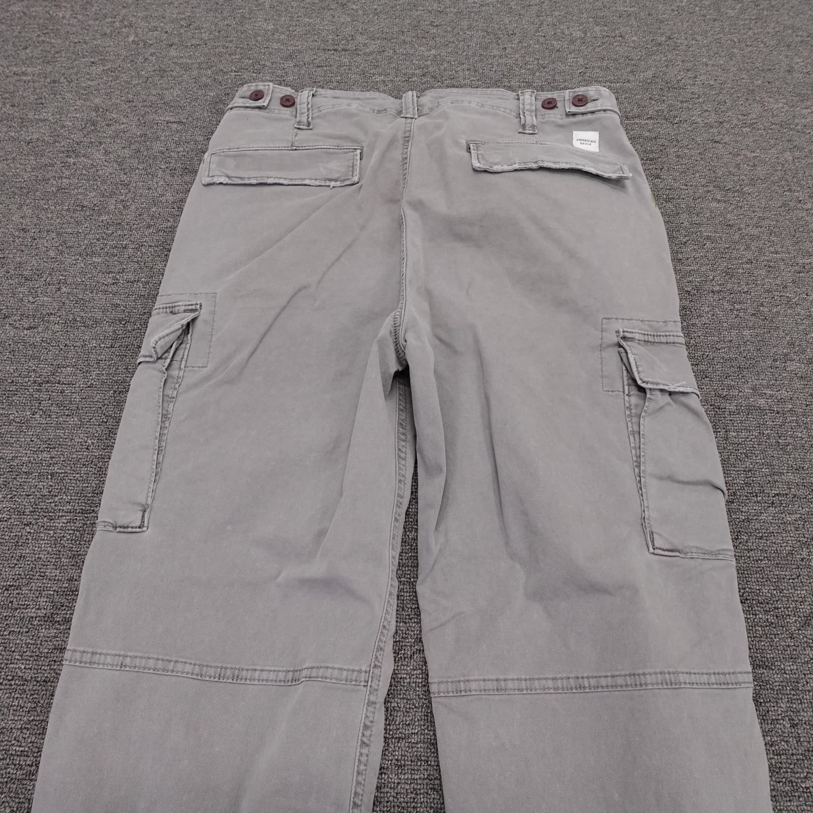 American Eagle Outfitters Cargo Pants Mens 30x28 Gray Slim Flex Drawstring Hem - Thumbnail 5