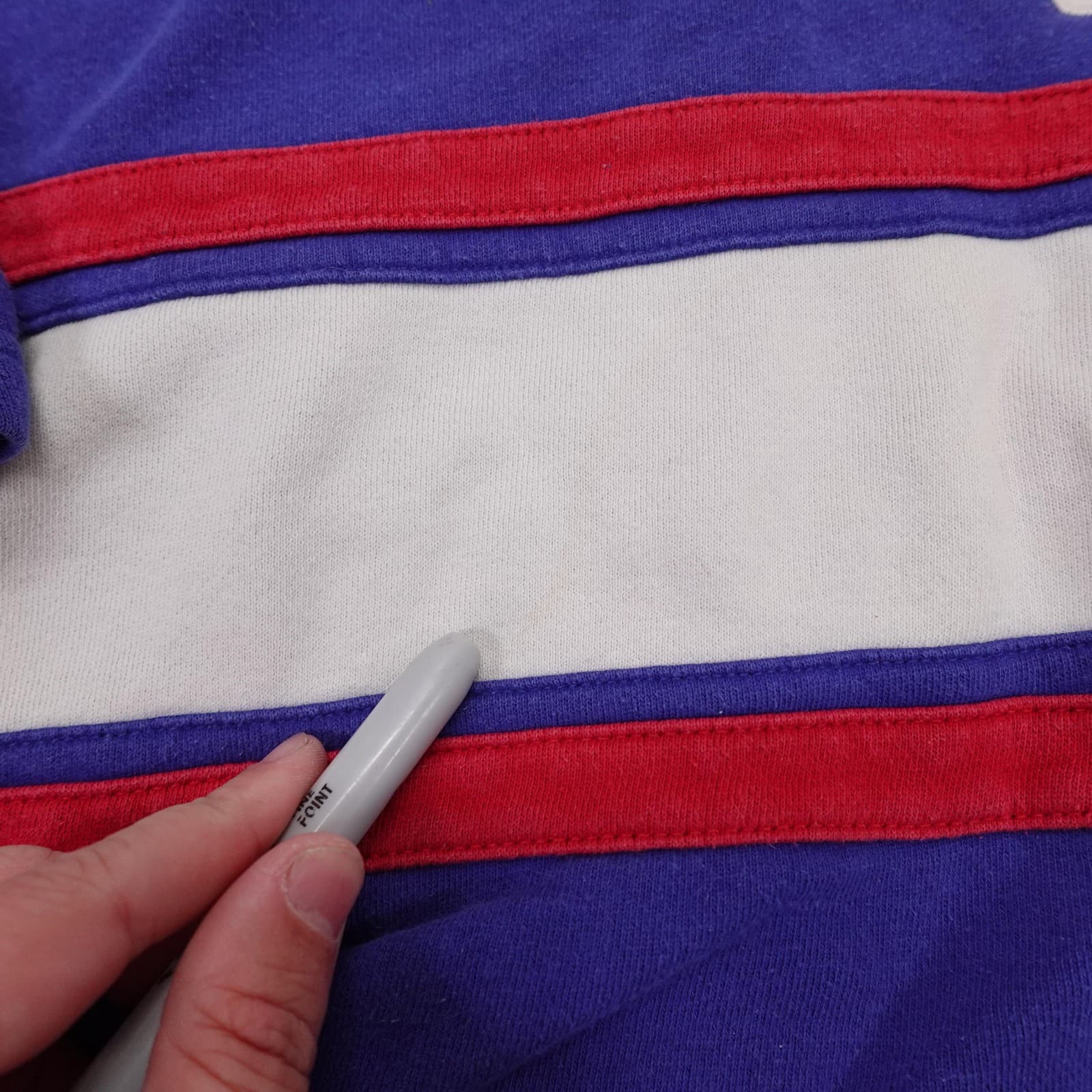 Chicago Cubs Hoodie Mens Medium Blue MLB Baseball '47 Lace Up Hockey Style - Thumbnail 3