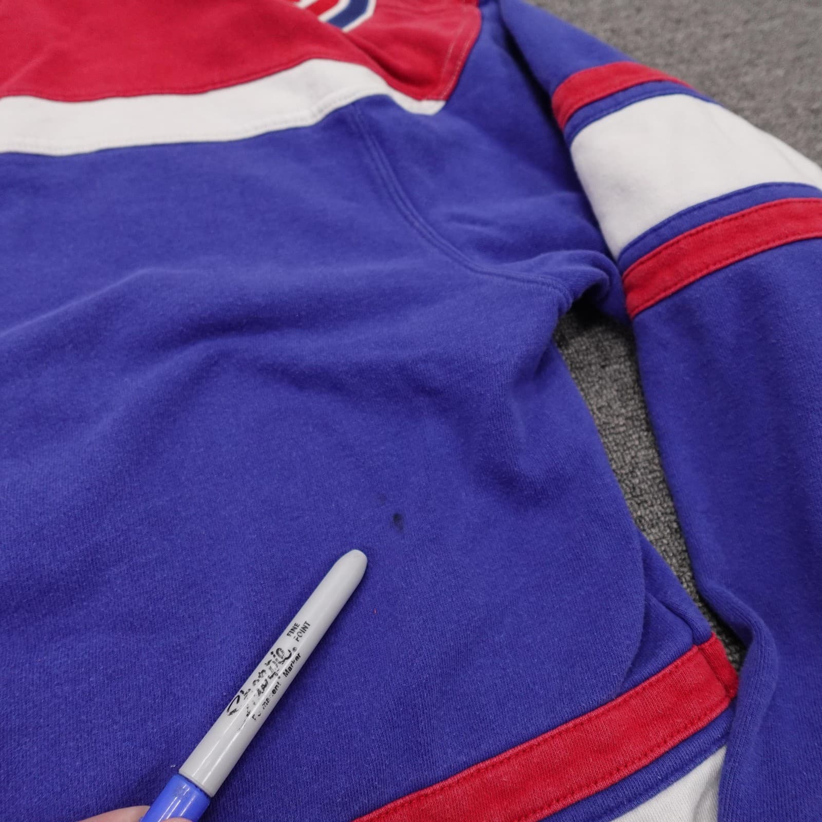 Chicago Cubs Hoodie Mens Medium Blue MLB Baseball '47 Lace Up Hockey Style - Thumbnail 5