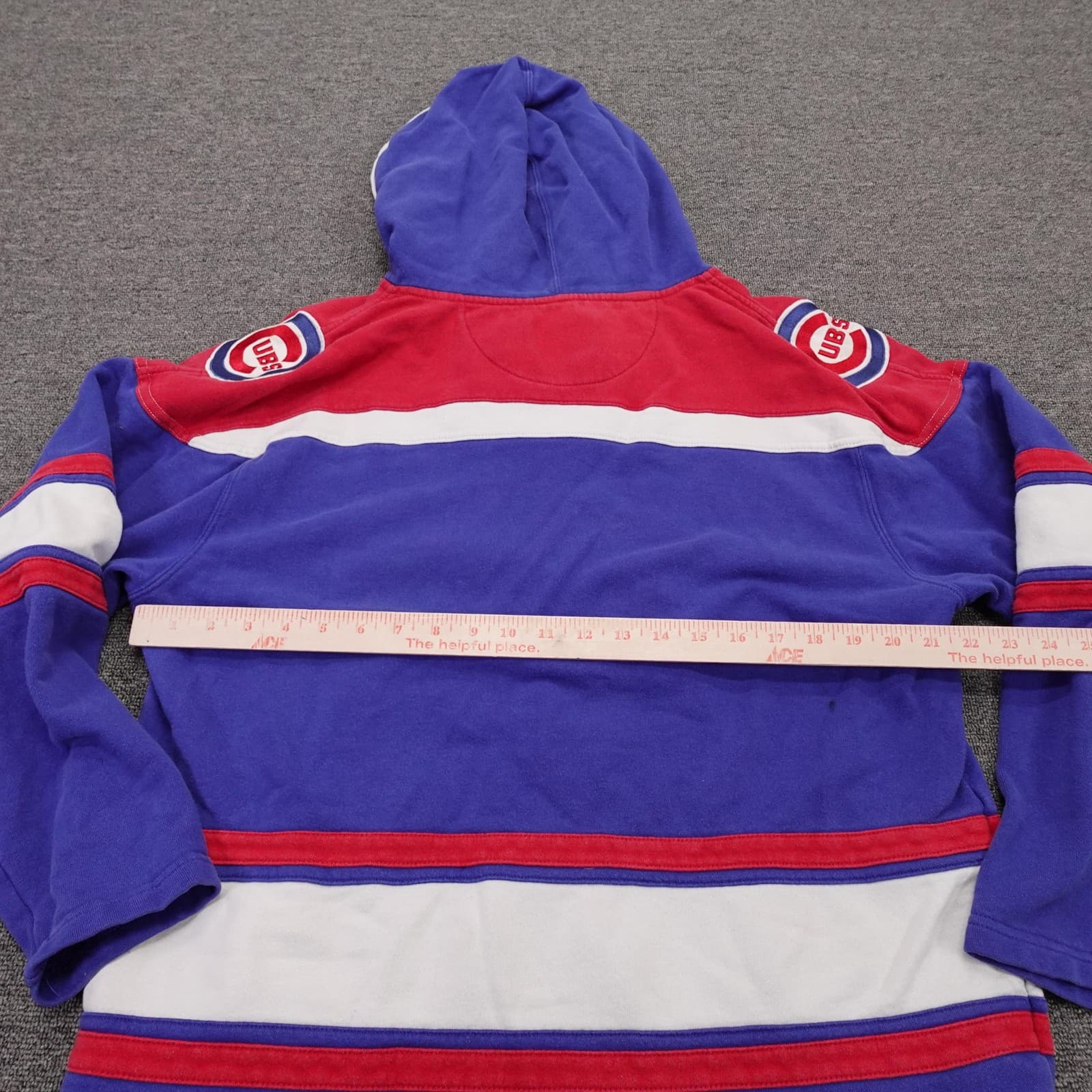 Chicago Cubs Hoodie Mens Medium Blue MLB Baseball '47 Lace Up Hockey Style - Thumbnail 6