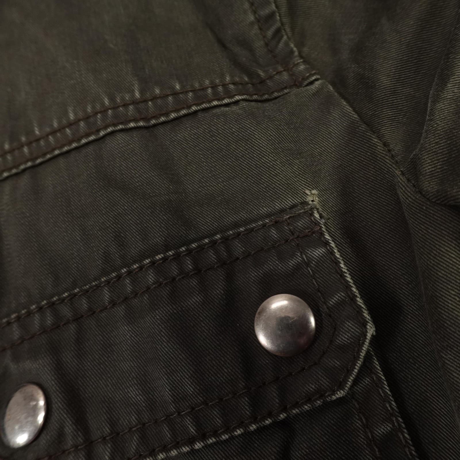 J Crew Jacket Womens XS Dark Green Utility Field Cotton Patina Pockets Snap - Thumbnail 4