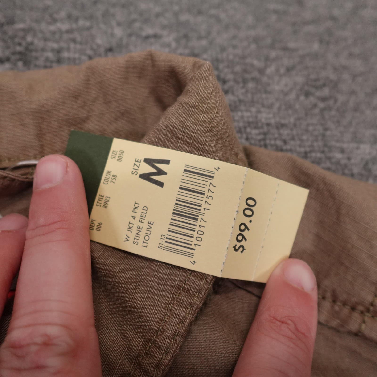 Eddie Bauer Jacket Womens Medium Green Cotton Twill Field Military Button Front - Thumbnail 3