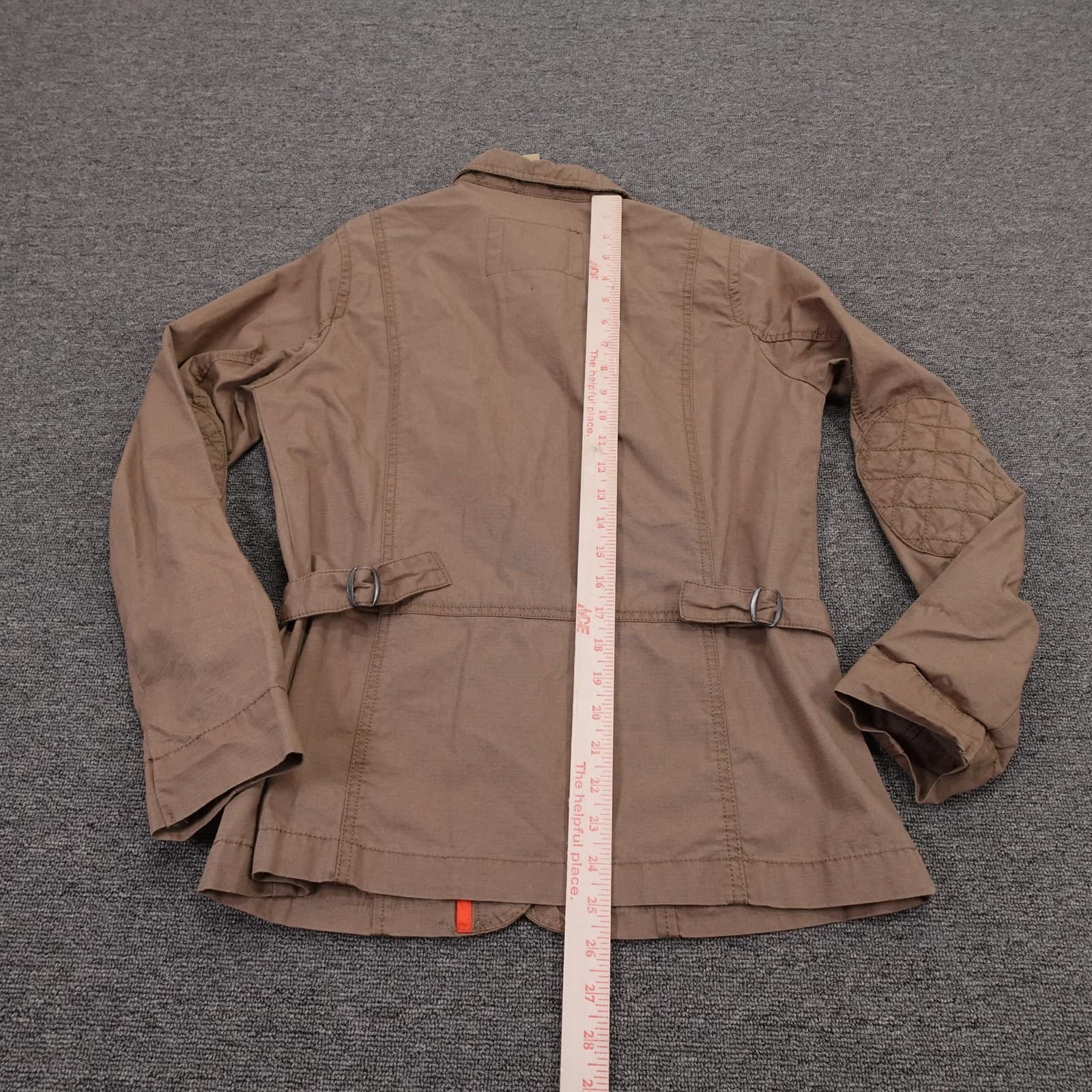 Eddie Bauer Jacket Womens Medium Green Cotton Twill Field Military Button Front - Thumbnail 6