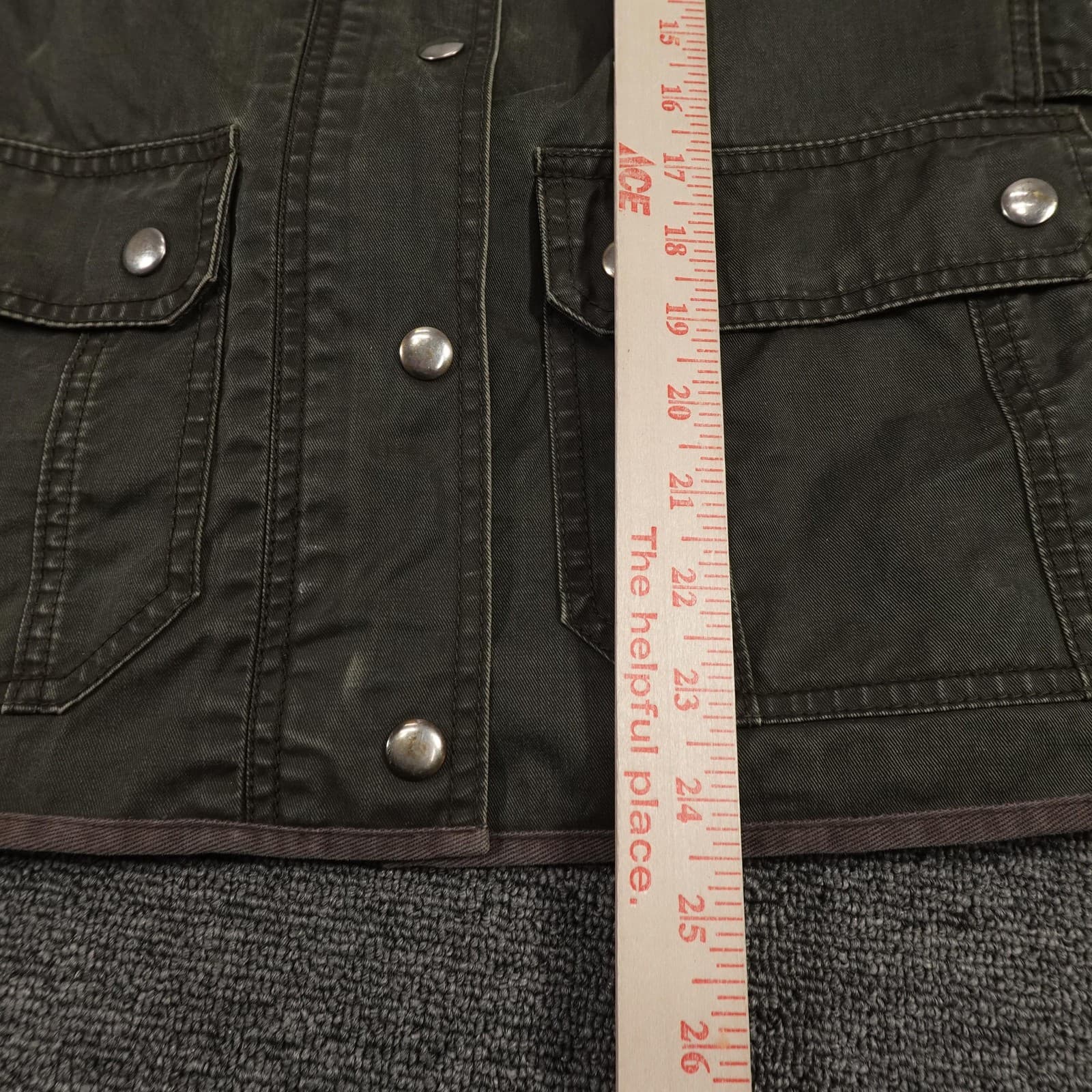 J Crew Jacket Womens XS Dark Green Utility Field Cotton Patina Pockets Snap - Thumbnail 8