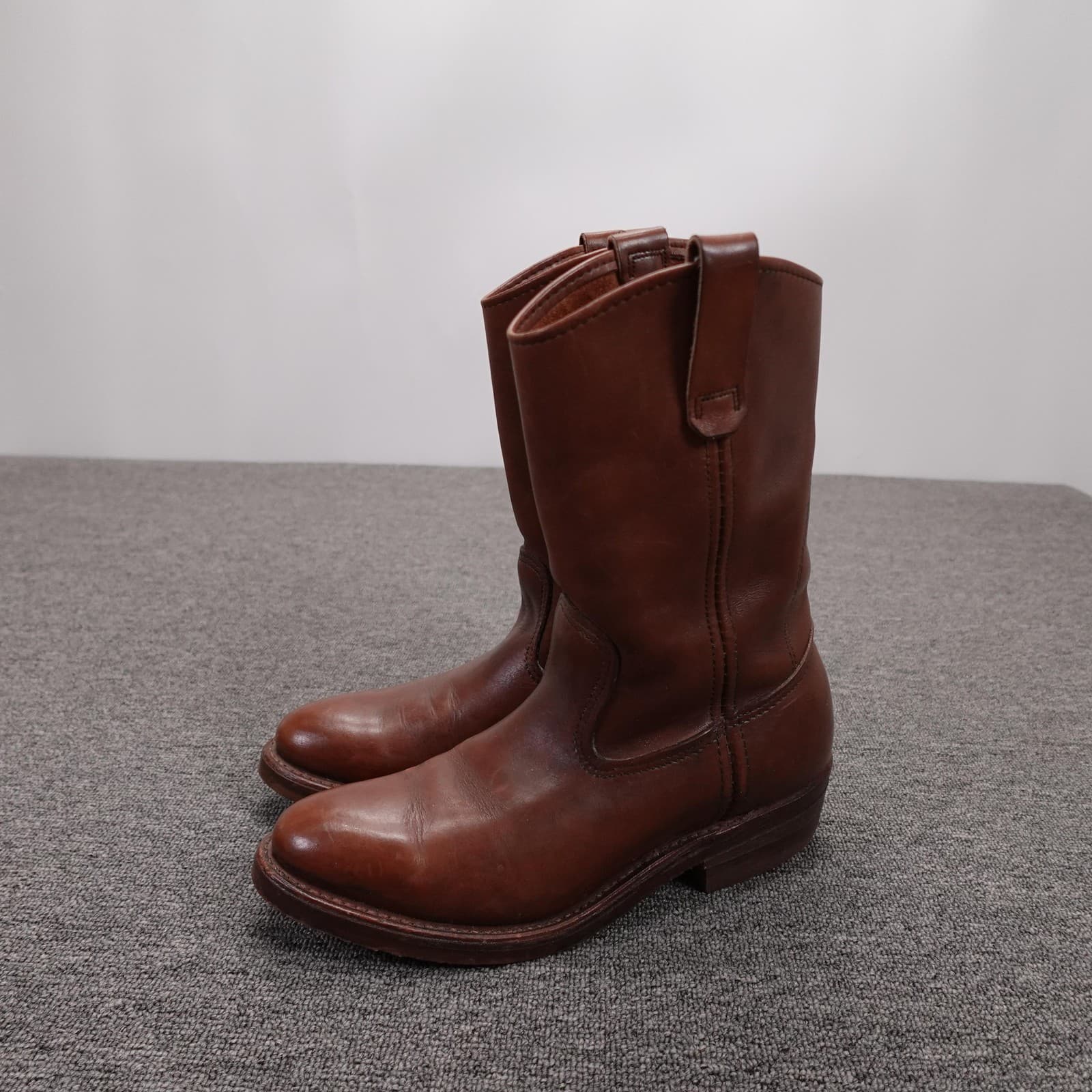 Vintage Red Wing Leather Boots 7 B Brown Pecos 1155 Western 80s 11 in USA