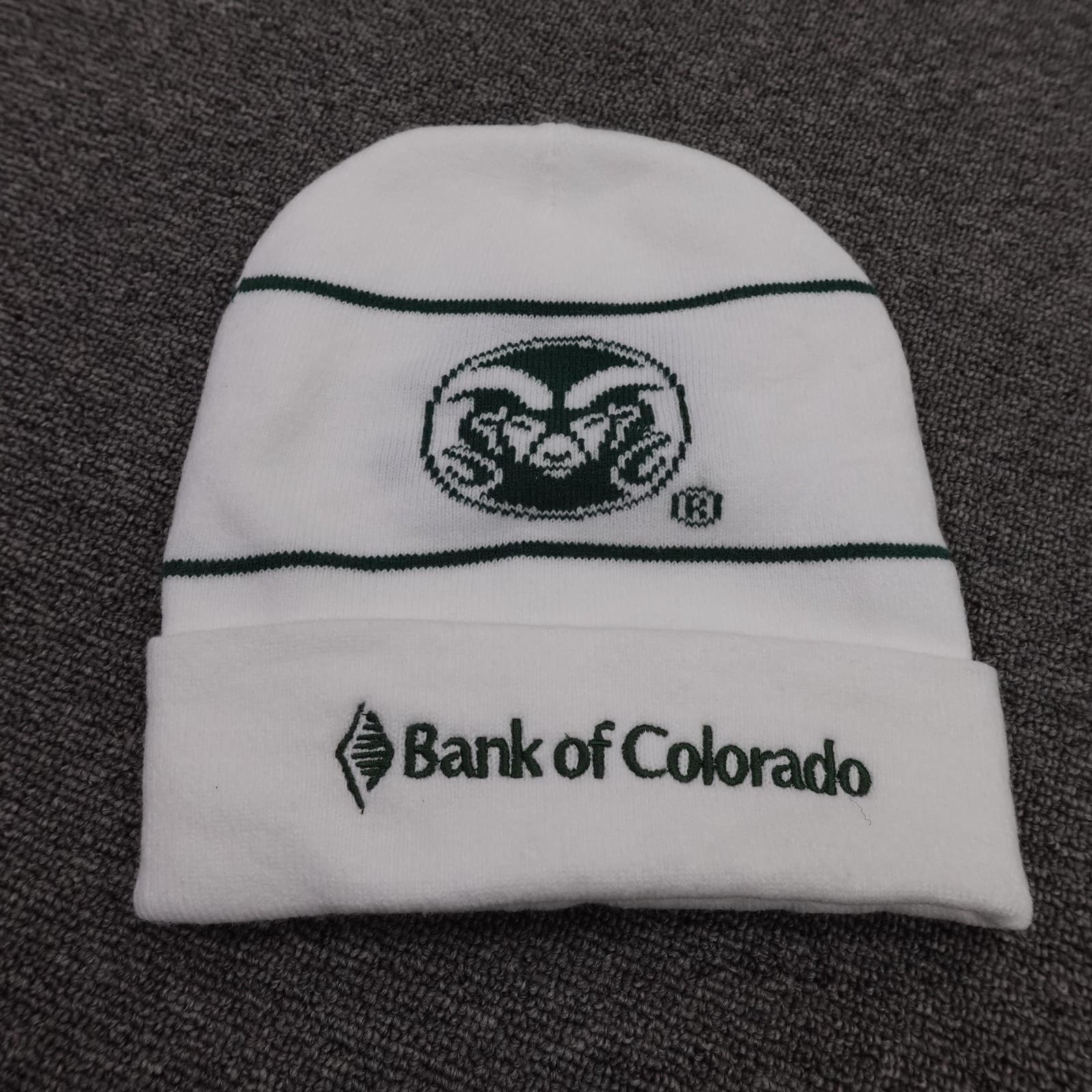 Colorado State Rams Hat Beanie Mens One Size White NCAA Football Knit CSU