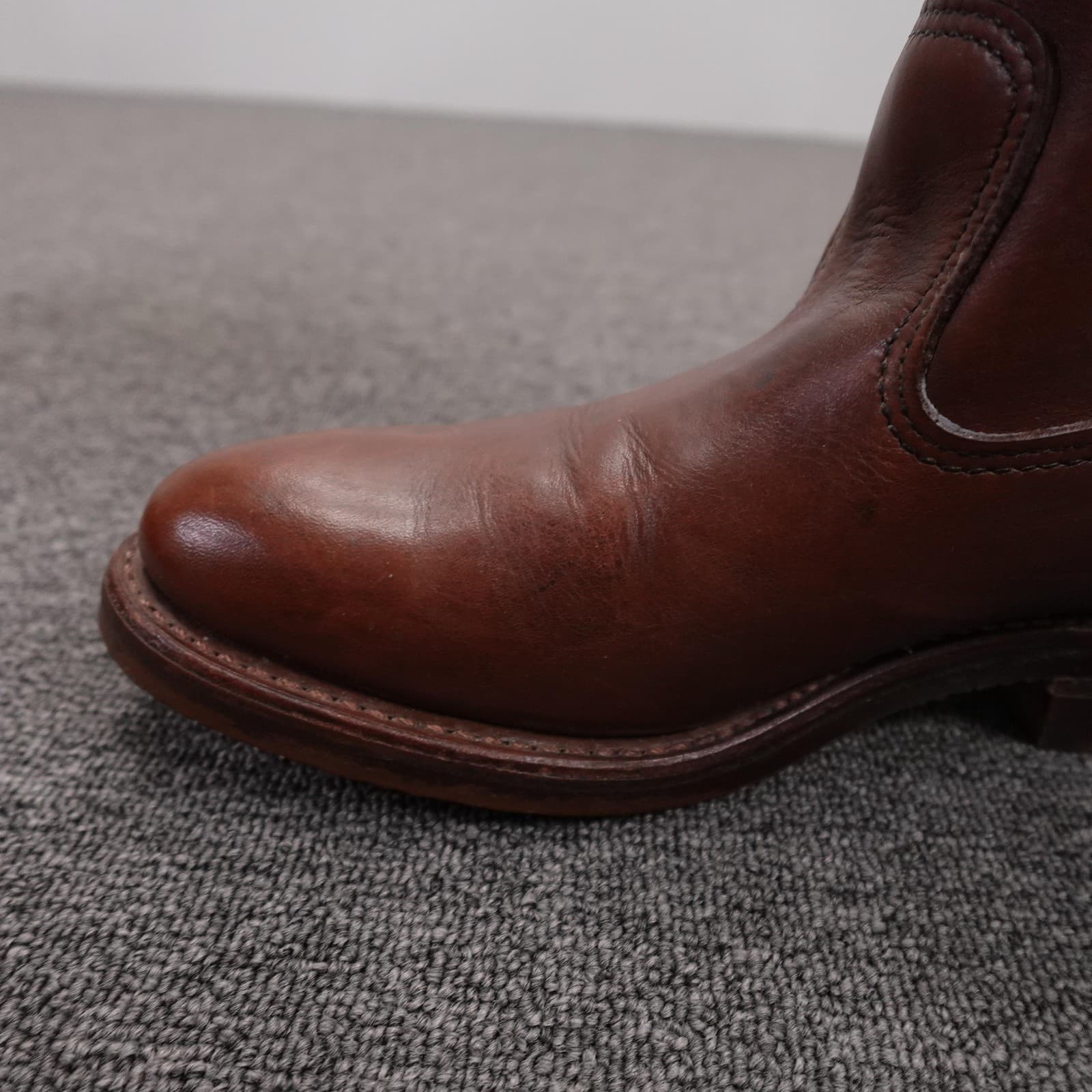 Vintage Red Wing Leather Boots 7 B Brown Pecos 1155 Western 80s 11 in USA - Thumbnail 8