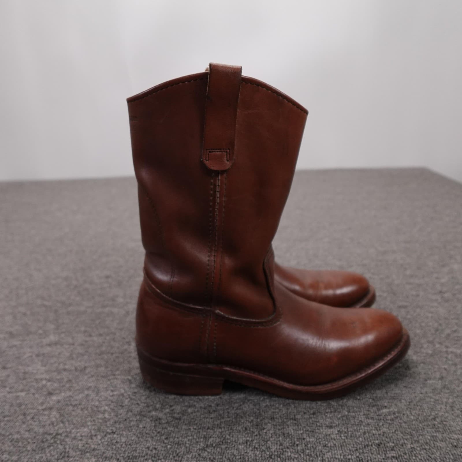 Vintage Red Wing Leather Boots 7 B Brown Pecos 1155 Western 80s 11 in USA - Thumbnail 5