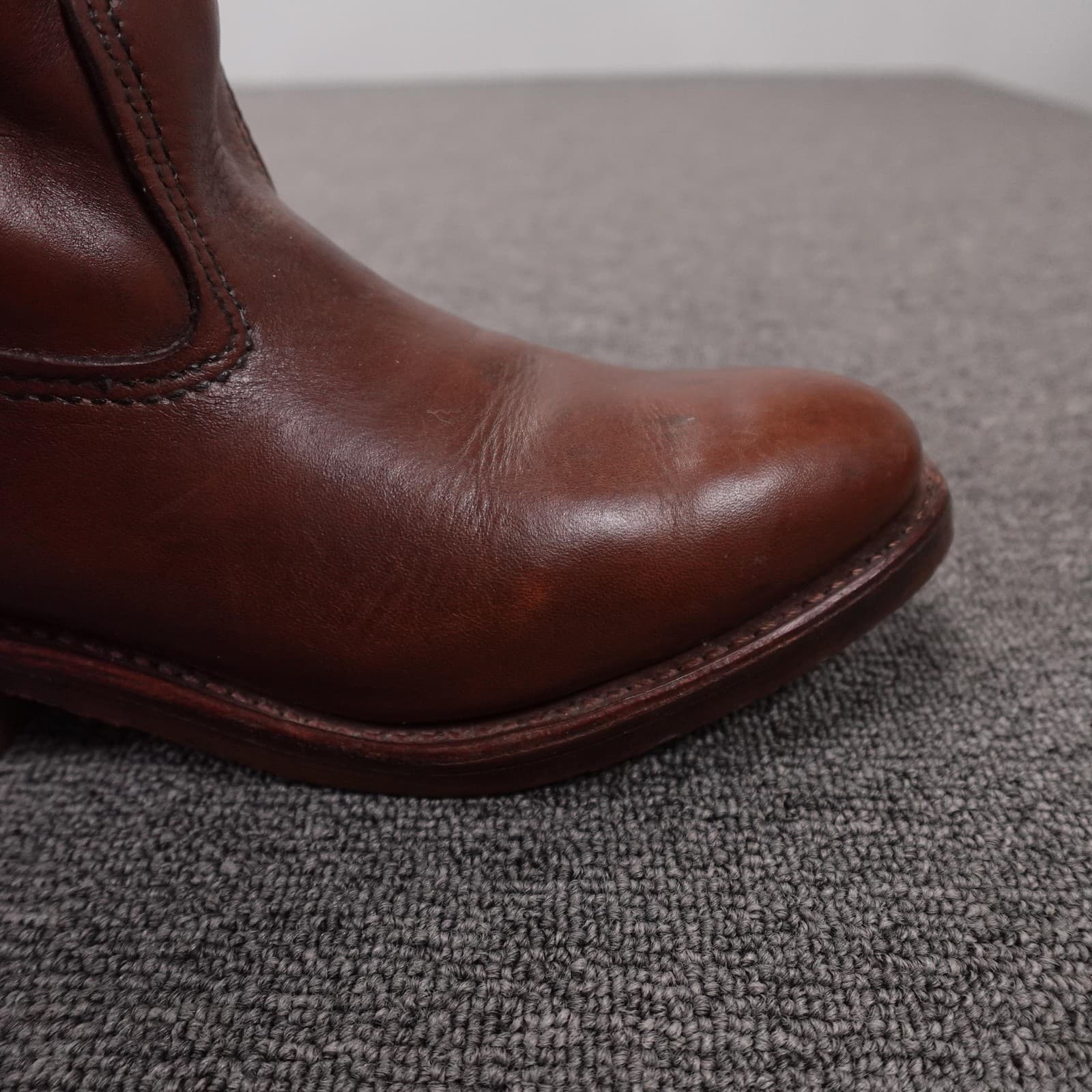 Vintage Red Wing Leather Boots 7 B Brown Pecos 1155 Western 80s 11 in USA - Thumbnail 7