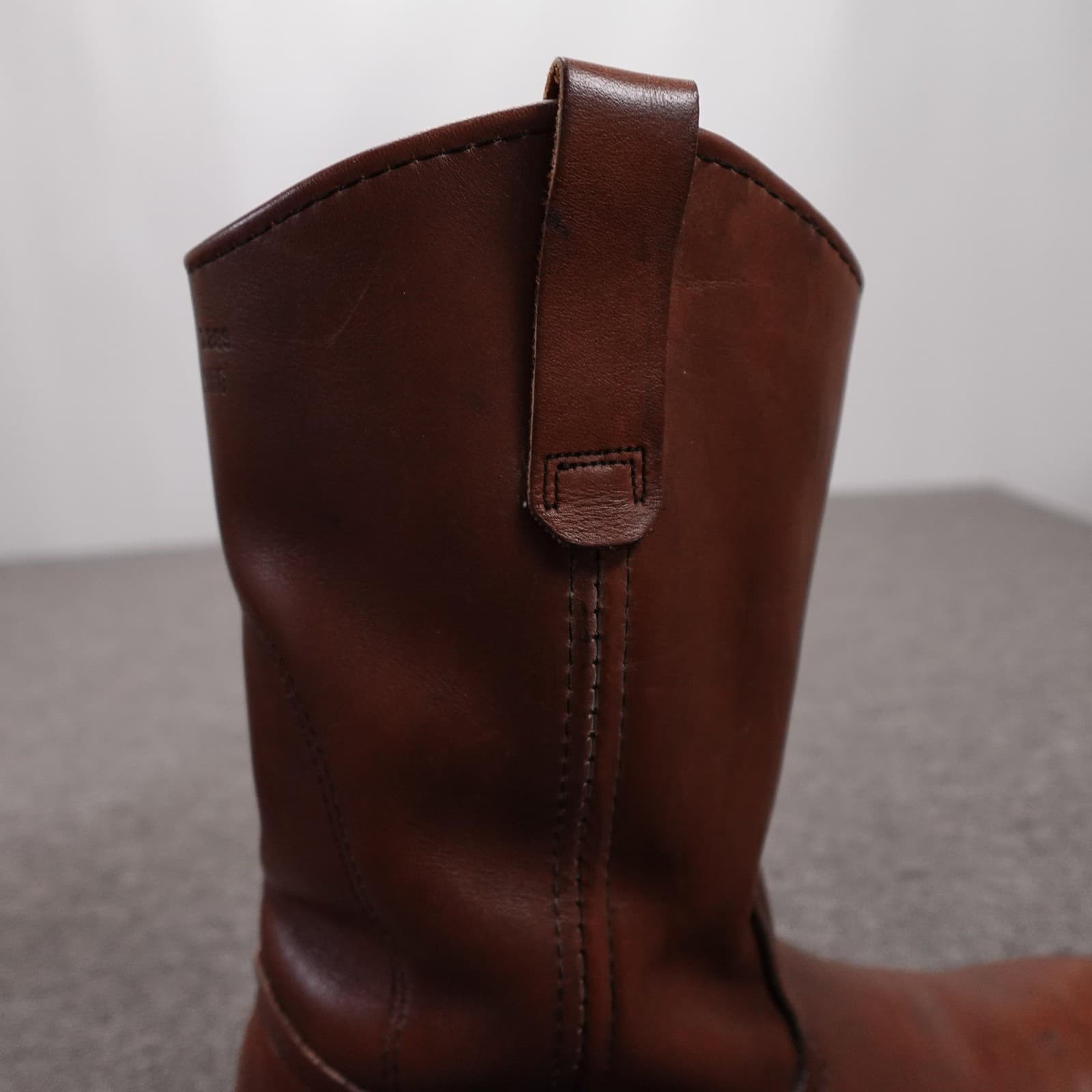 Vintage Red Wing Leather Boots 7 B Brown Pecos 1155 Western 80s 11 in USA - Thumbnail 11