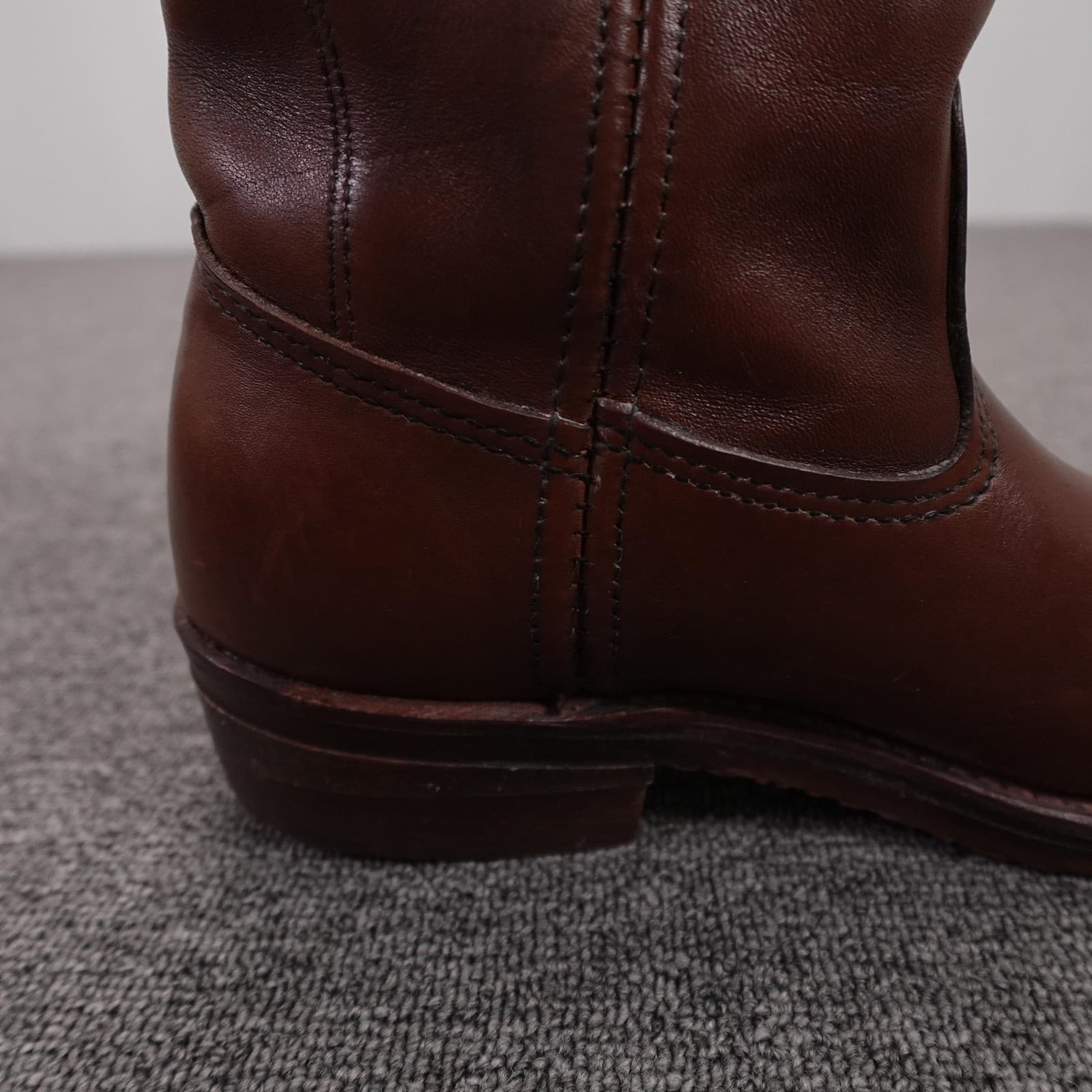 Vintage Red Wing Leather Boots 7 B Brown Pecos 1155 Western 80s 11 in USA - Thumbnail 12