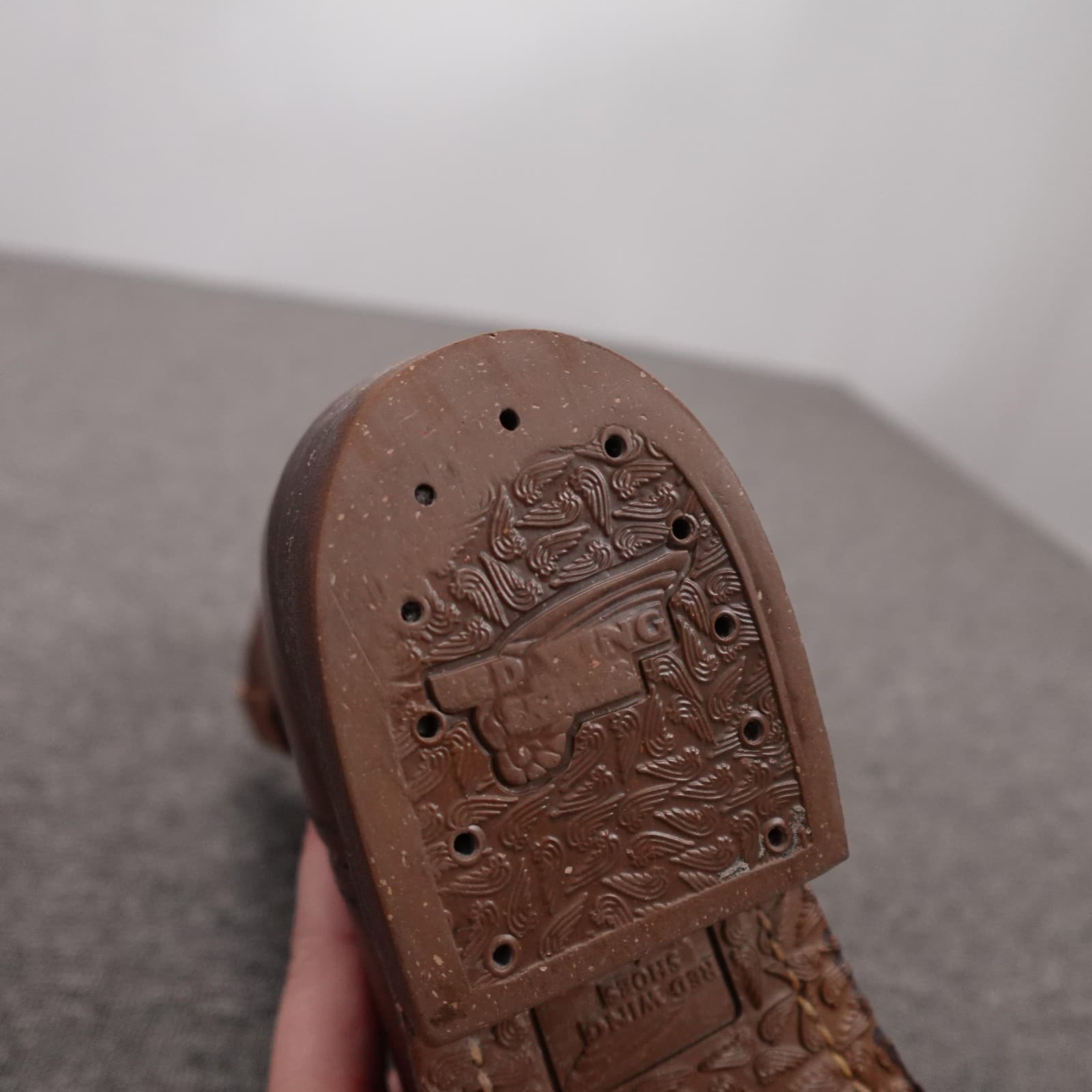 Vintage Red Wing Leather Boots 7 B Brown Pecos 1155 Western 80s 11 in USA - Thumbnail 19