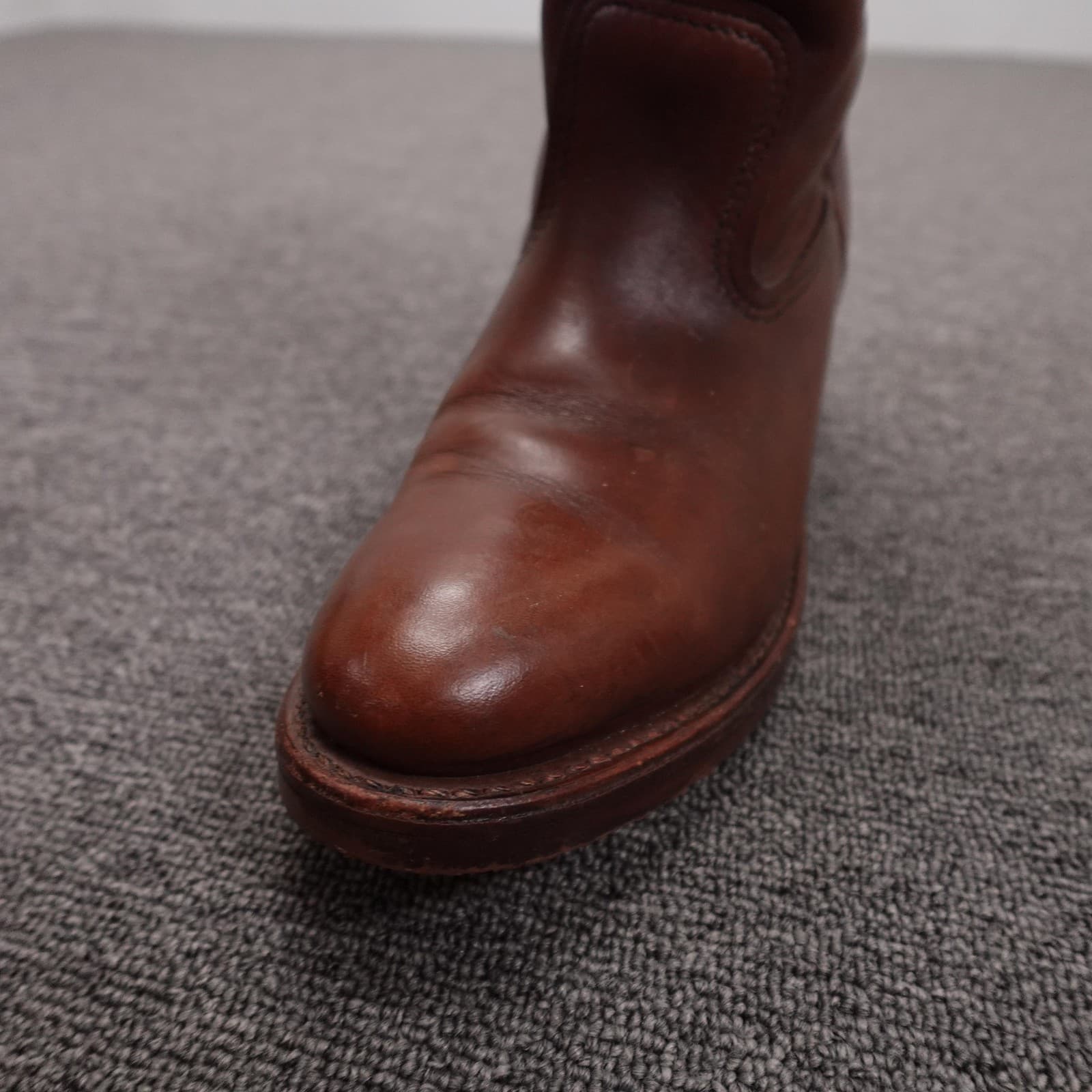 Vintage Red Wing Leather Boots 7 B Brown Pecos 1155 Western 80s 11 in USA - Thumbnail 15