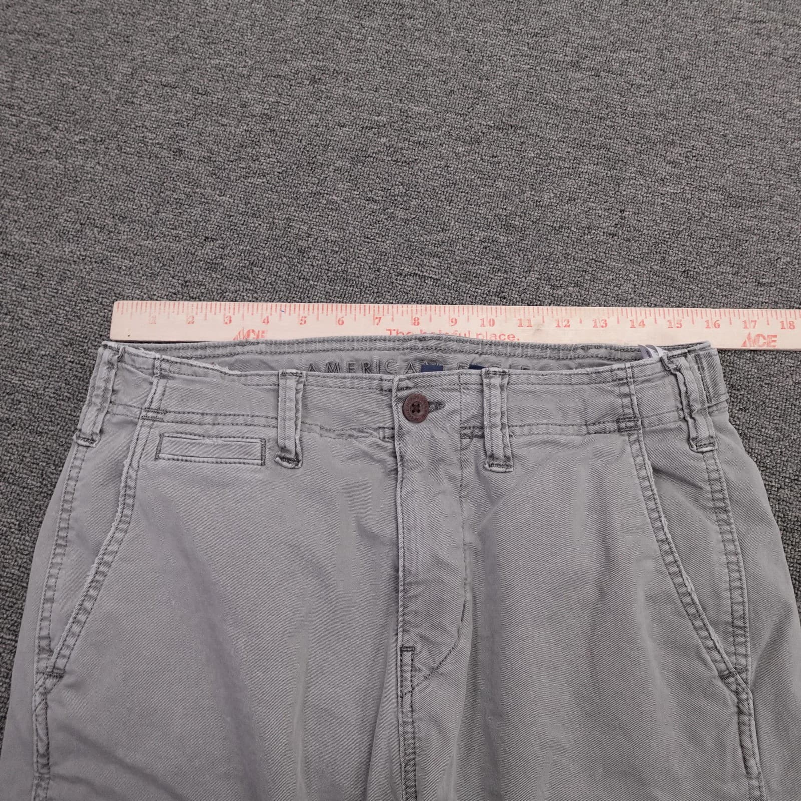 American Eagle Outfitters Cargo Pants Mens 30x28 Gray Slim Flex Drawstring Hem - Thumbnail 10