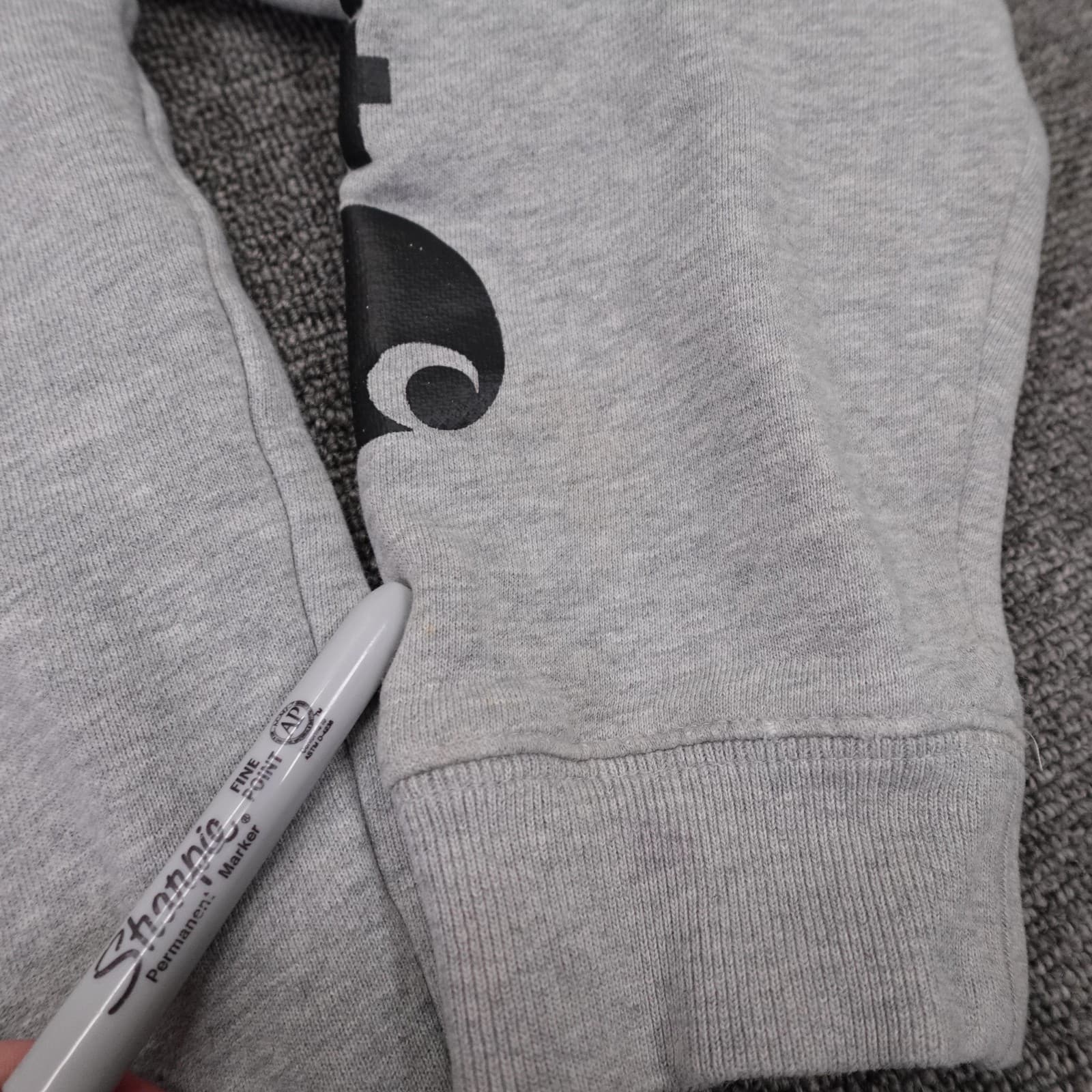 Carhartt Hoodie Boys 14-16 Gray Logo Graphic Sleeve Fleece Pullover Sweatshirt - Thumbnail 3