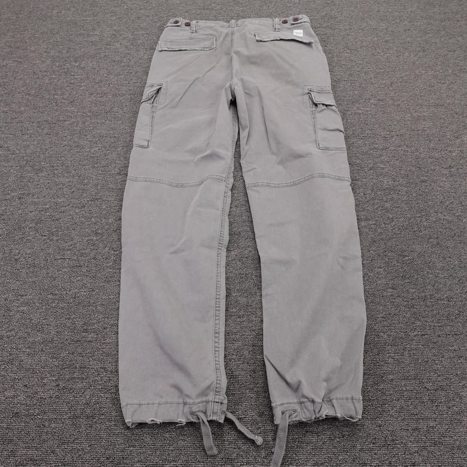 American Eagle Outfitters Cargo Pants Mens 30x28 Gray Slim Flex Drawstring Hem - Thumbnail 4