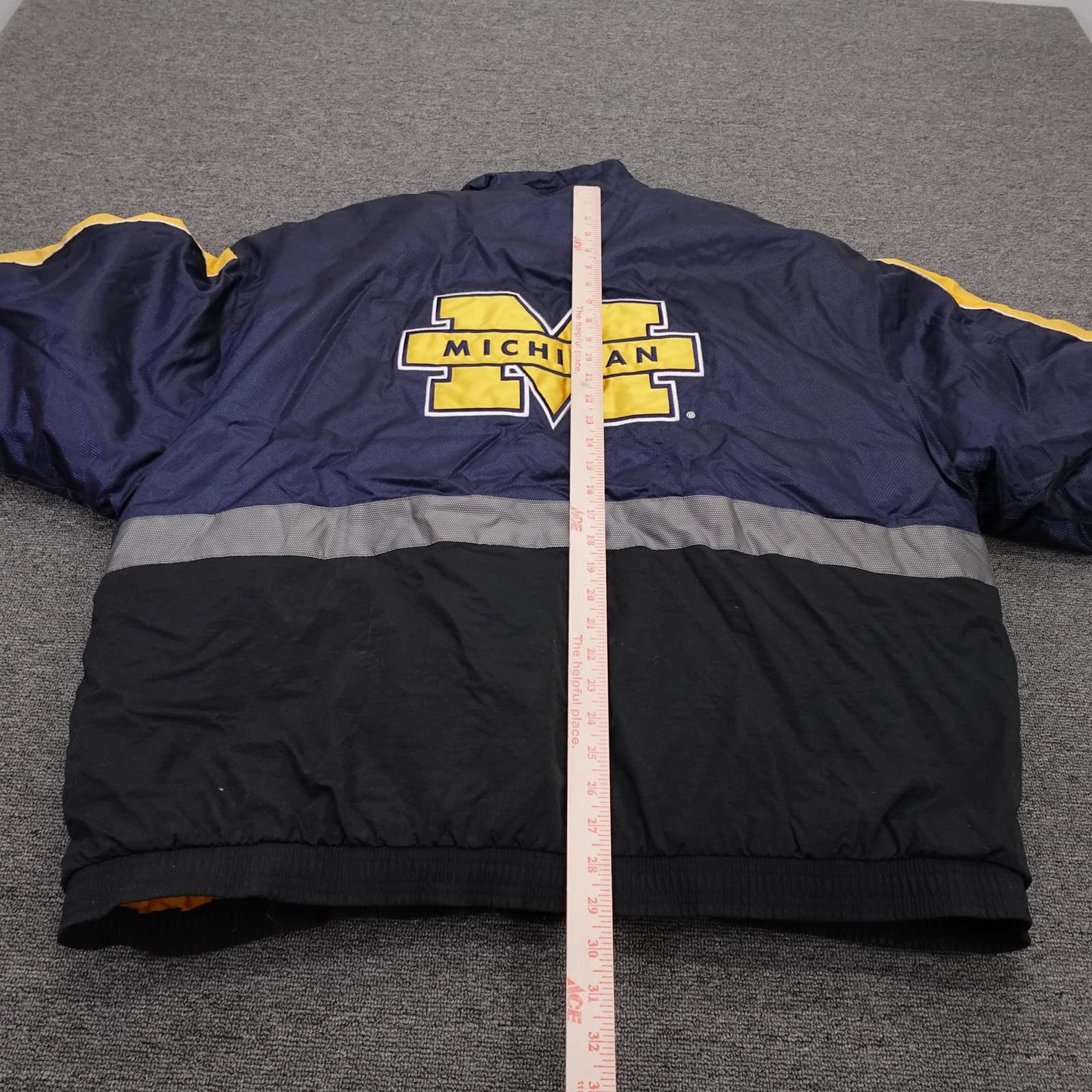 Vintage Michigan Wolverines Jacket XL Blue NCAA Football Starter 90s Full Zip - Thumbnail 8