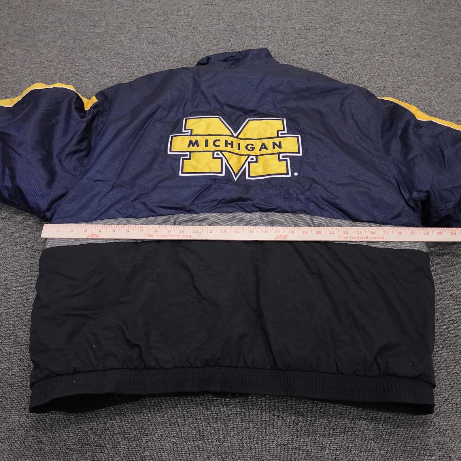 Vintage Michigan Wolverines Jacket XL Blue NCAA Football Starter 90s Full Zip - Thumbnail 7