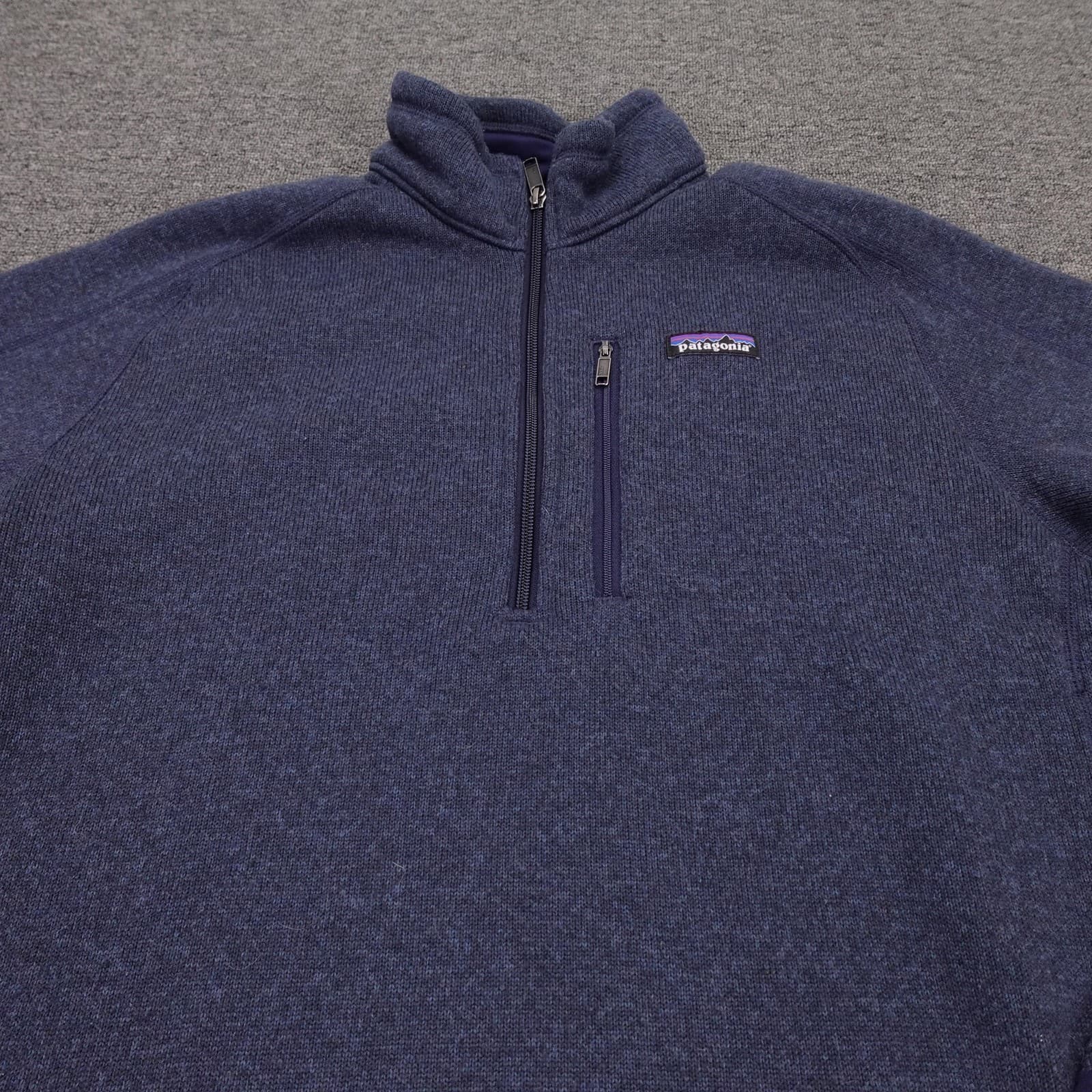 Patagonia Better Sweater Mens Large Blue Fleece 1/4 Zip Pullover Quizlet Logo - Thumbnail 2