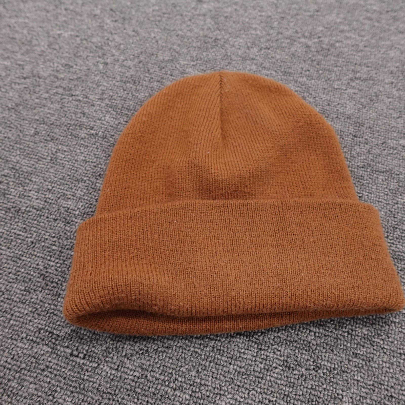 Carhartt Hat Beanie Cuffed Knit Youth One Size Brown Logo Winter Workwear Boys - Thumbnail 2