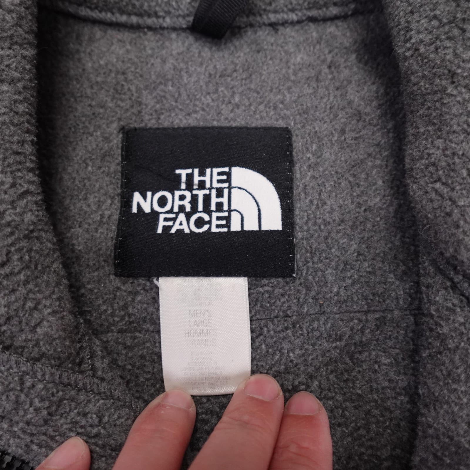 The North Face Jacket Mens Large Gray Black Denali Fleece Full Zip Pockets - Thumbnail 5