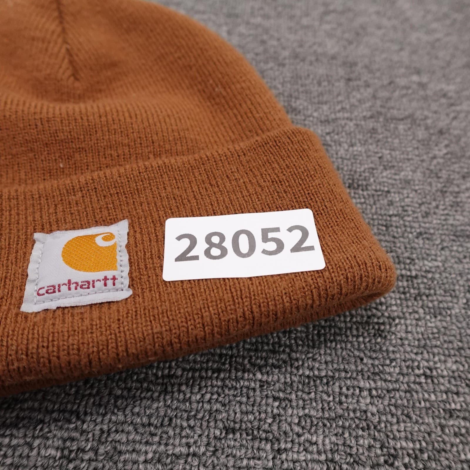 Carhartt Hat Beanie Cuffed Knit Youth One Size Brown Logo Winter Workwear Boys - Thumbnail 4