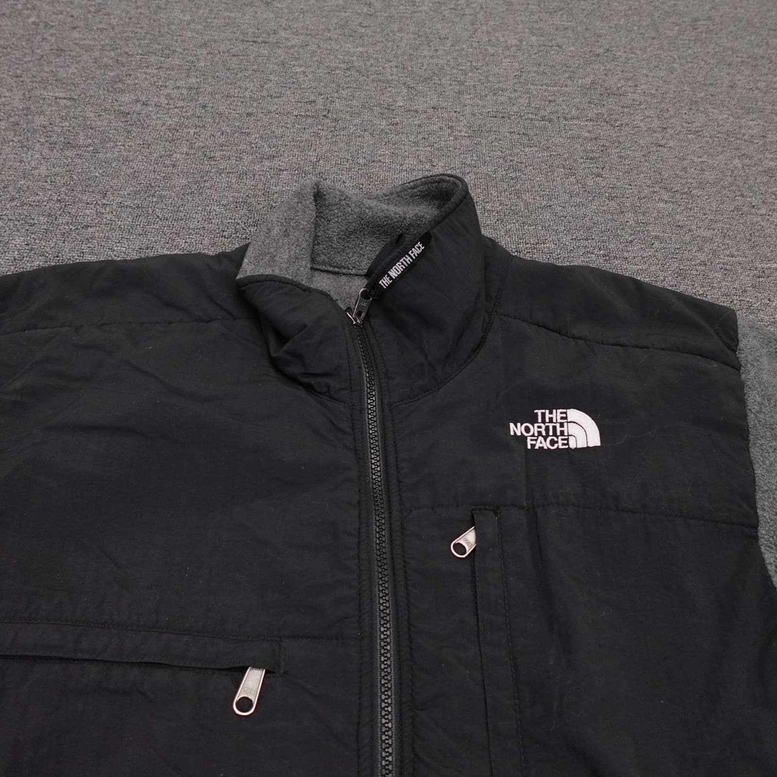 The North Face Jacket Mens Large Gray Black Denali Fleece Full Zip Pockets - Thumbnail 2