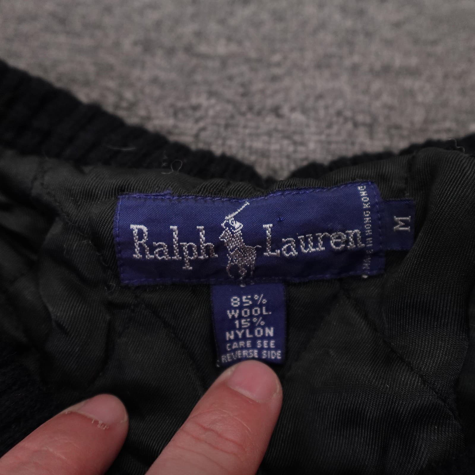 VINTAGE Ralph Lauren Jacket Medium Multicolor Plaid Wool Bomber Quilted Lined - Thumbnail 3
