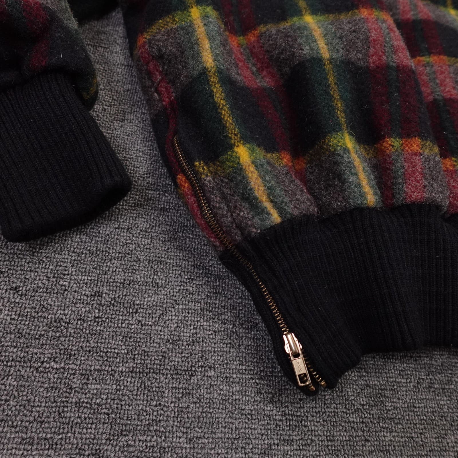 VINTAGE Ralph Lauren Jacket Medium Multicolor Plaid Wool Bomber Quilted Lined - Thumbnail 6