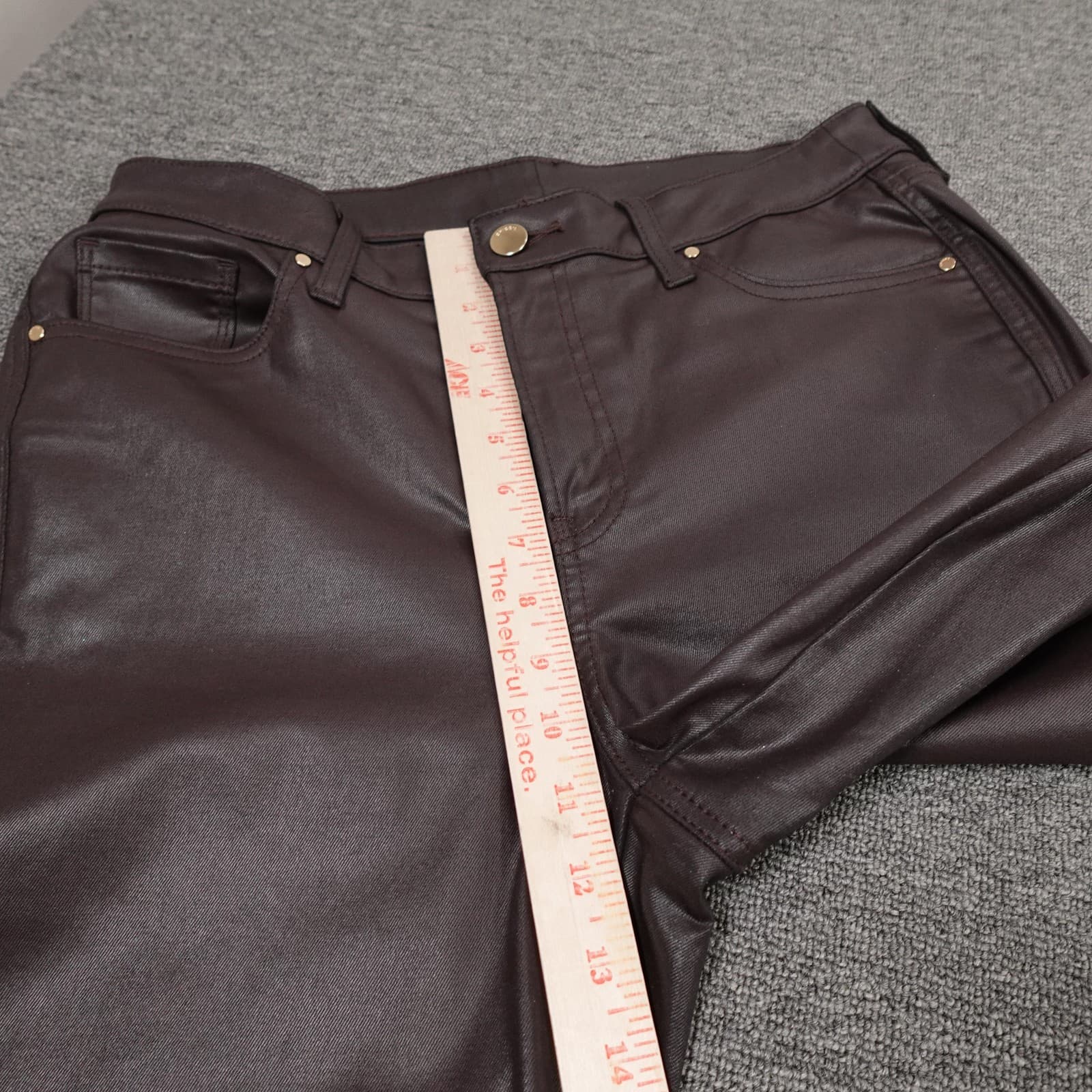 Chicos Pants Womens 10 Brown Coated Twill Straight Leg Stretch 30x29 Casual - Thumbnail 8