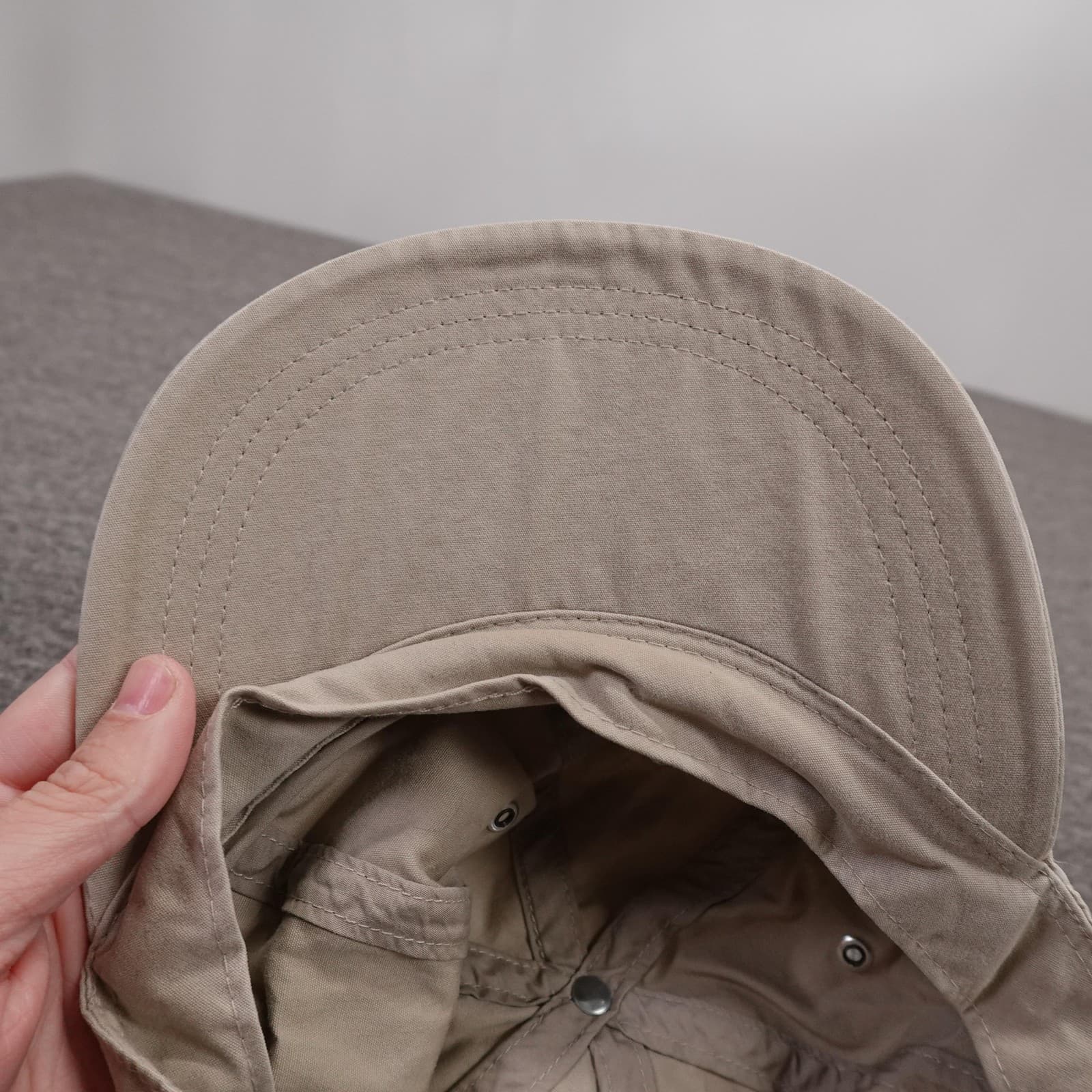 Vintage GAP Hat Cap Strap Back Mens M Beige Twill Baseball Casual Solid - Thumbnail 5