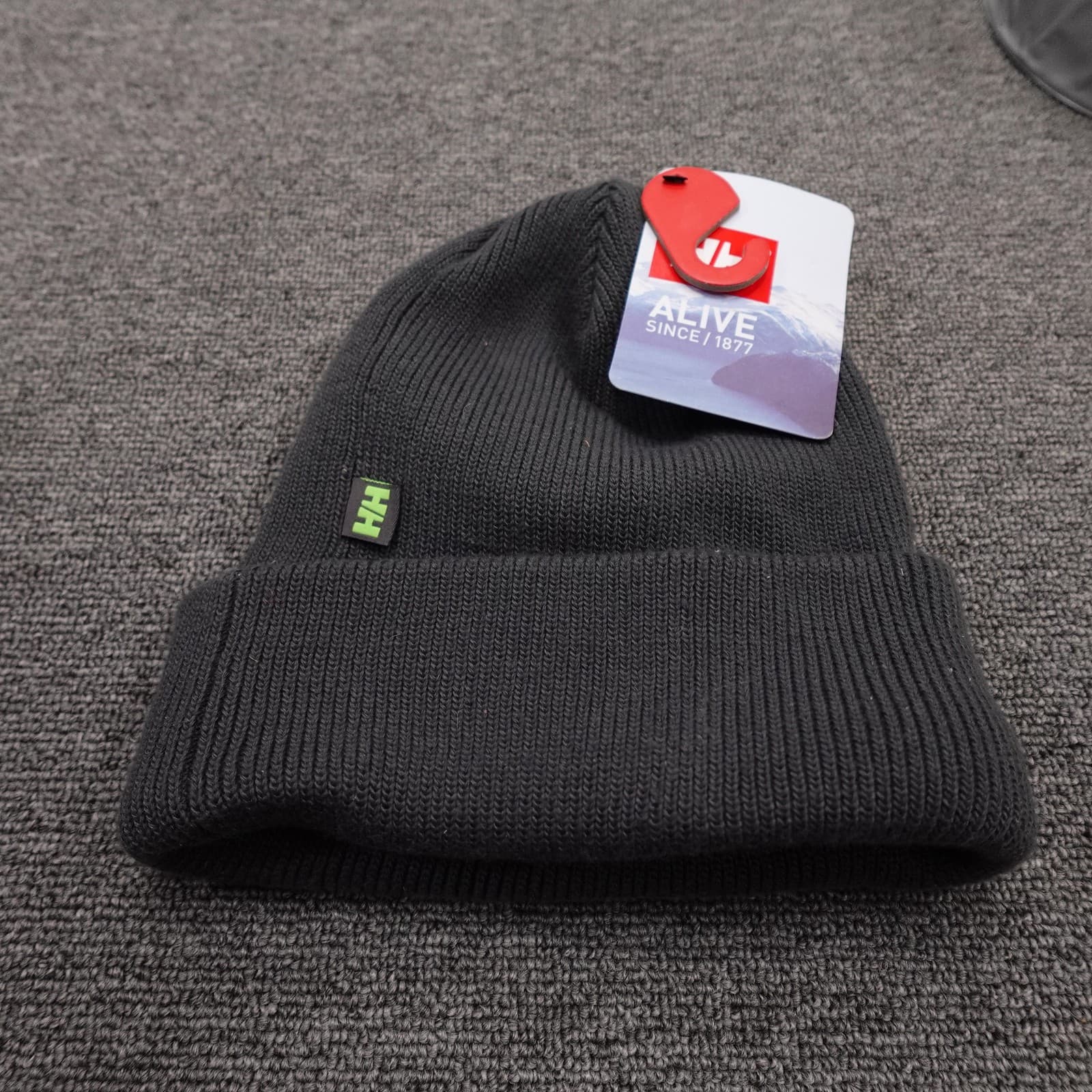 Helly Hansen Hat Beanie Fitted Mens One Size Black PS 2IN1 Lined Knit Winter