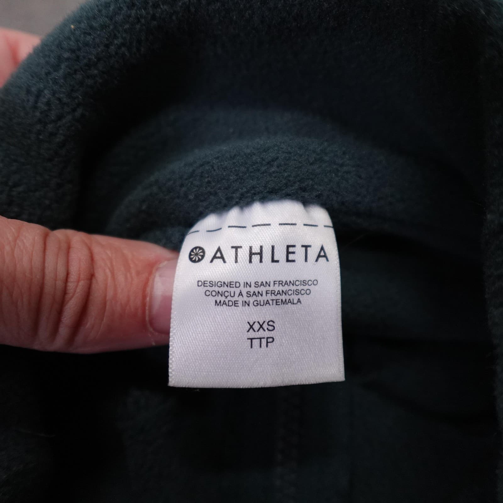 Athleta Sweatshirt Womens XXS Green Fleece 1/4 Zip Mock Neck Pullover Athletic - Thumbnail 3