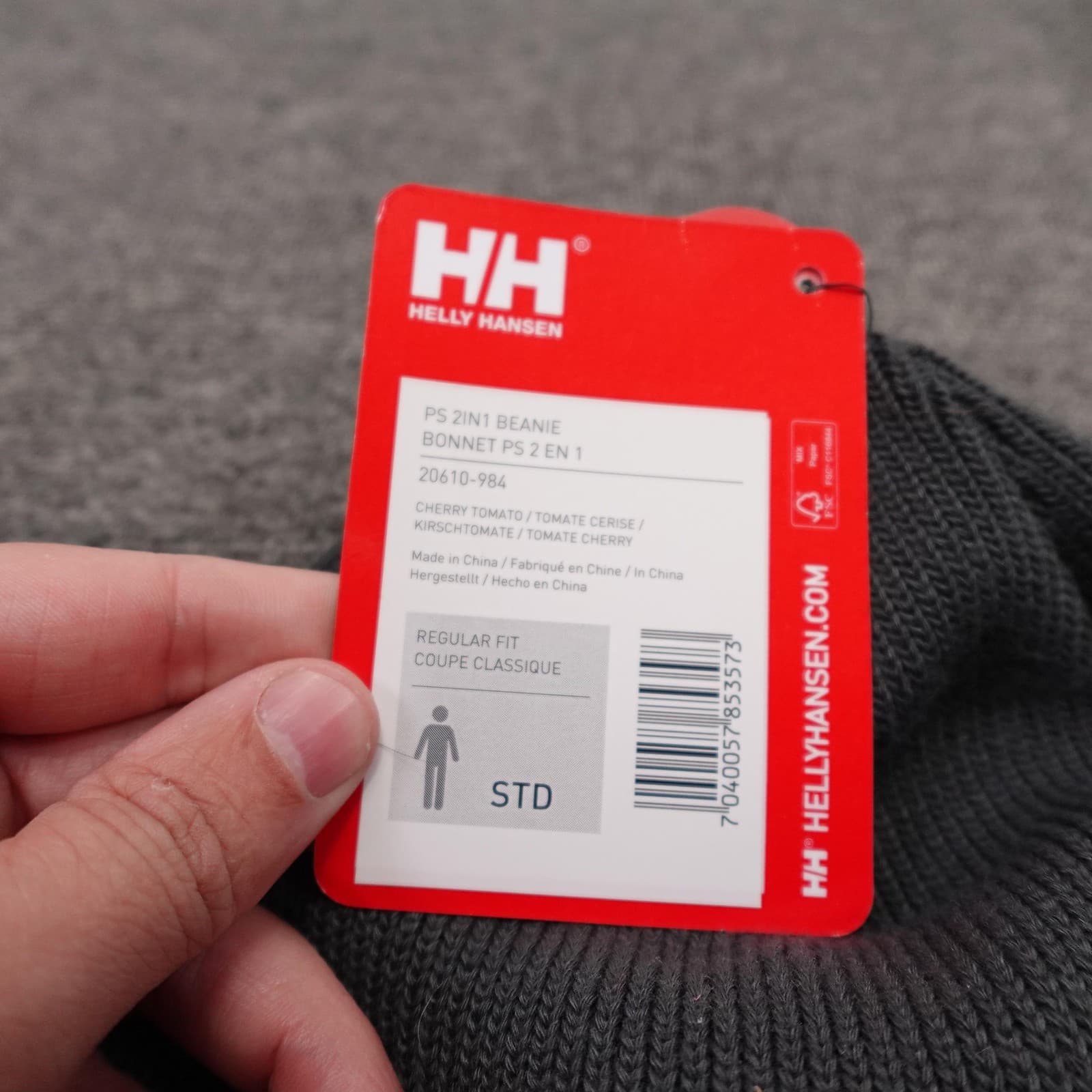 Helly Hansen Hat Beanie Fitted Mens One Size Black PS 2IN1 Lined Knit Winter - Thumbnail 3