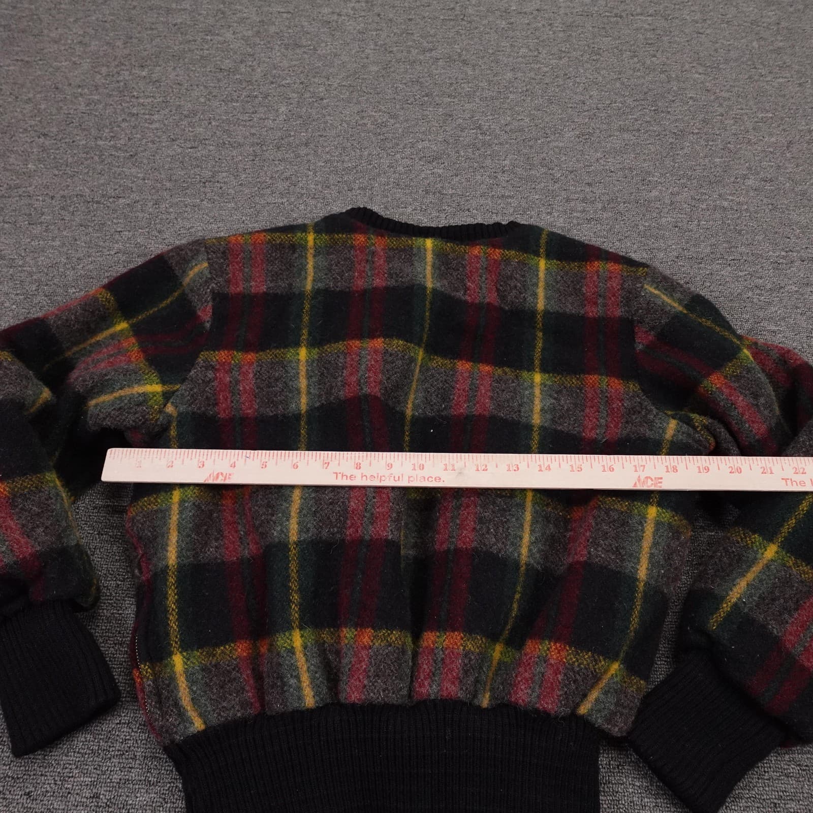 VINTAGE Ralph Lauren Jacket Medium Multicolor Plaid Wool Bomber Quilted Lined - Thumbnail 4