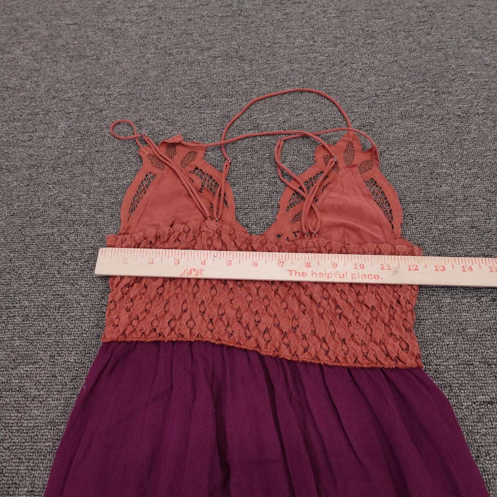 FP One Dress Womens XS/S Purple Lace Adella Slip Asymmetrical Ruffle Boho - Thumbnail 8