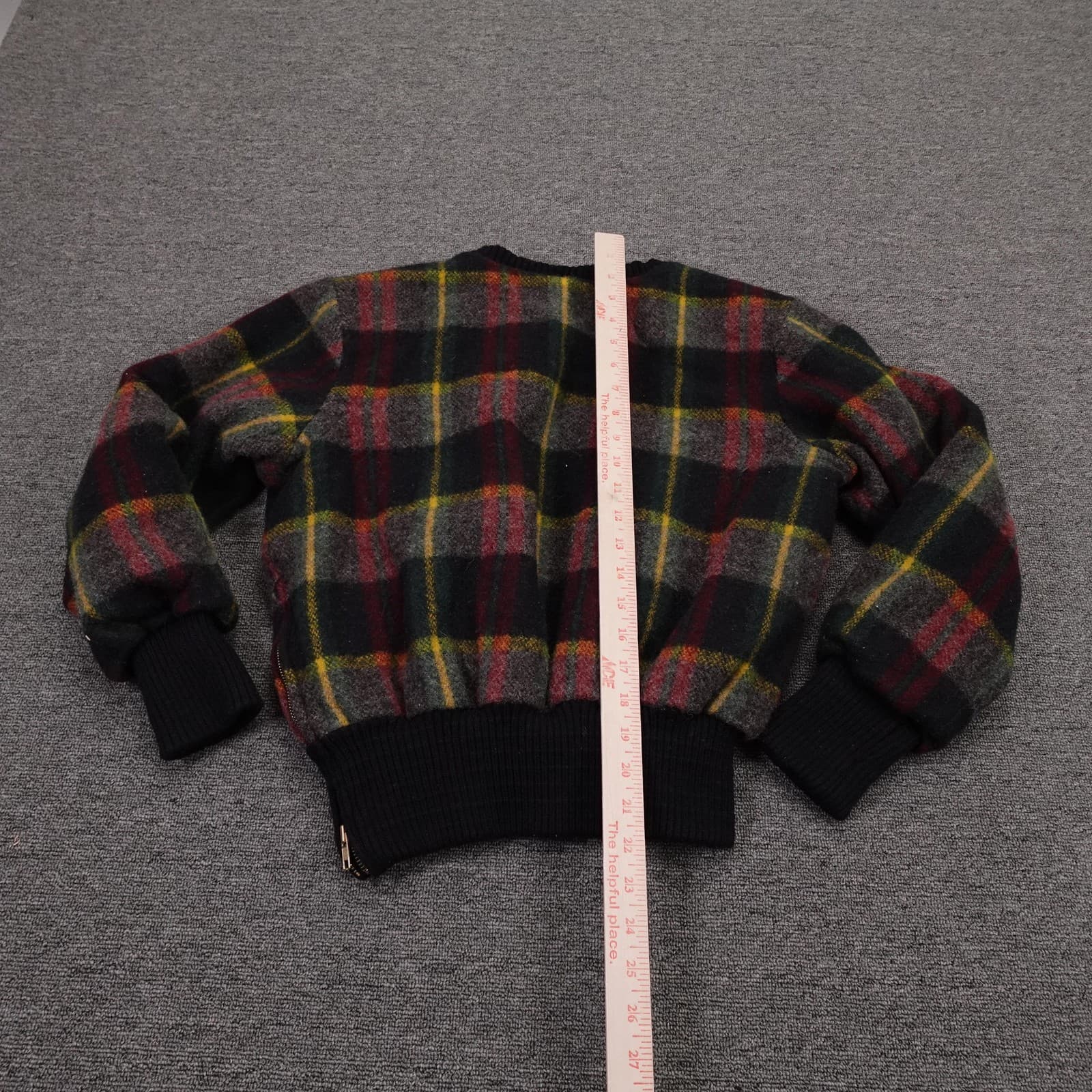 VINTAGE Ralph Lauren Jacket Medium Multicolor Plaid Wool Bomber Quilted Lined - Thumbnail 5