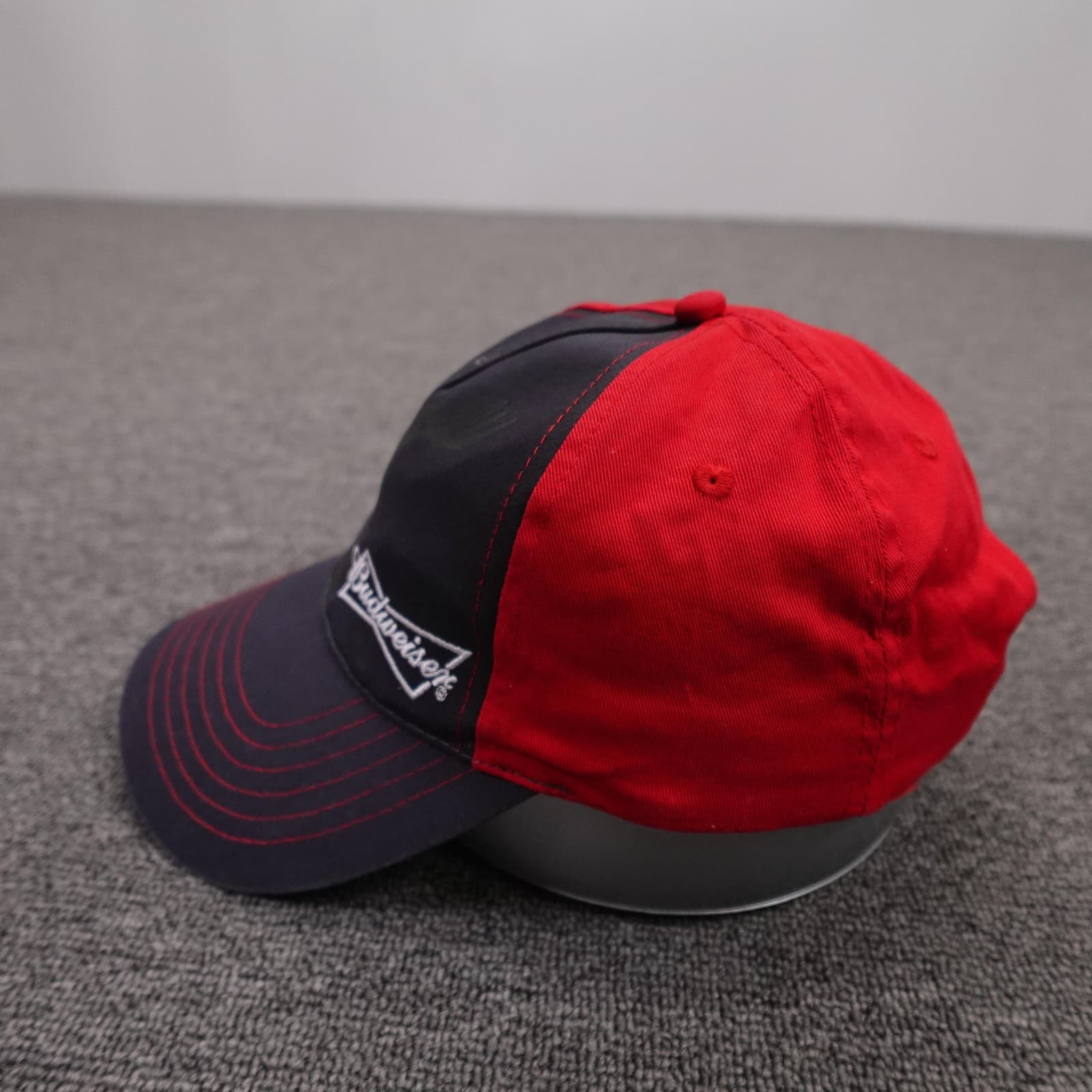 Budweiser K-Products Hat Cap Strap Back Mens One Size Red Navy Baseball Beer - Thumbnail 3