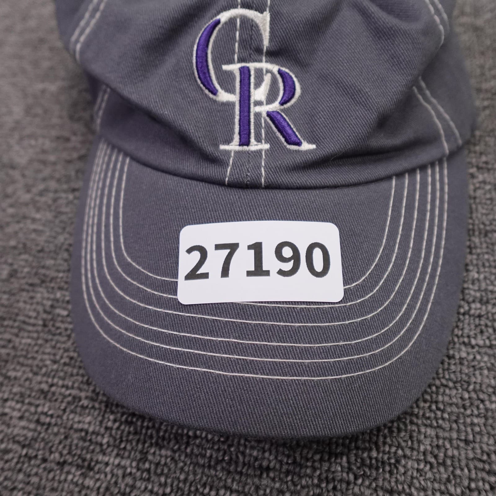 Colorado Rockies Hat Cap Strap Back Mens One Size Gray MLB Baseball BDA - Thumbnail 8