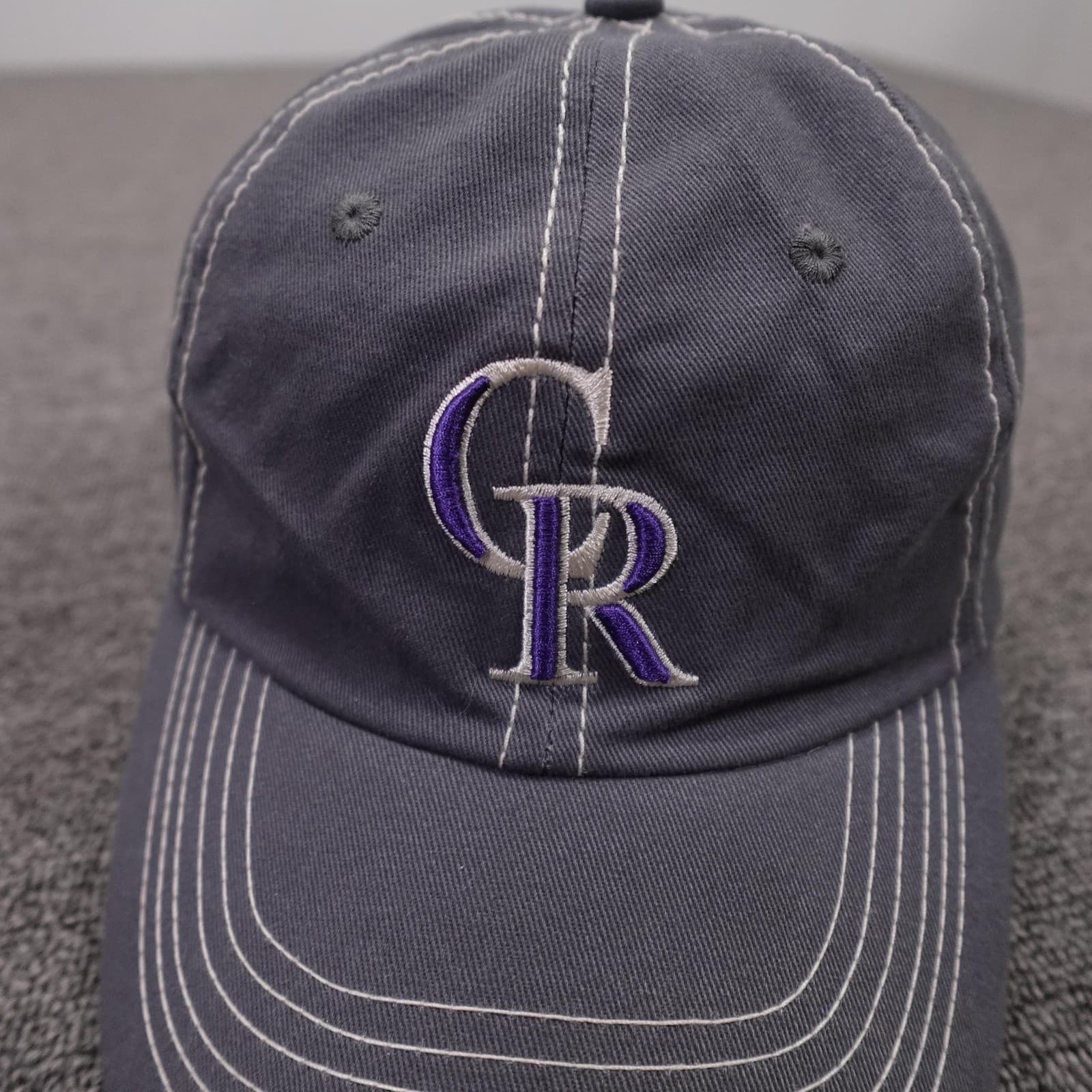 Colorado Rockies Hat Cap Strap Back Mens One Size Gray MLB Baseball BDA - Thumbnail 2