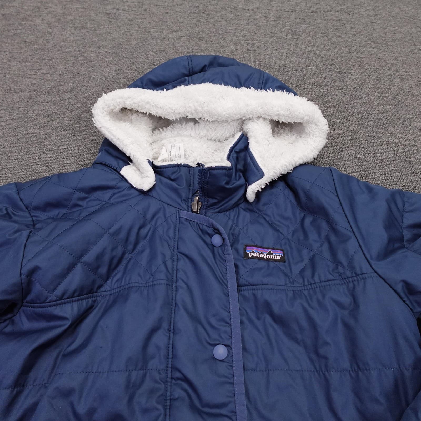 Patagonia Puffer Jacket Girls XL 14 Blue Reversible Dream Song Hoody 68180 - Thumbnail 2