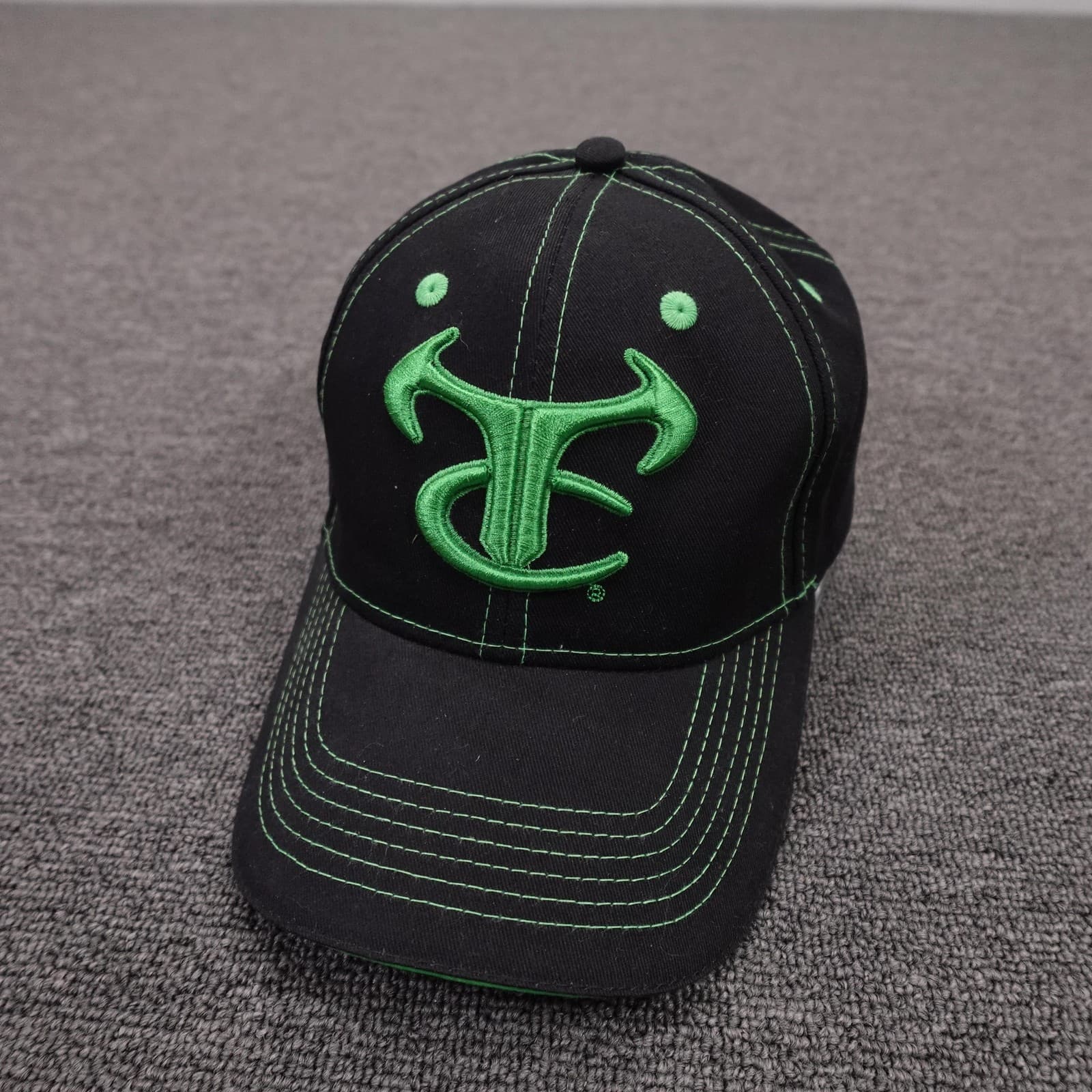 True Timber Camo Hat Cap Strap Back Mens One Size Black Twill Hunting Outdoor