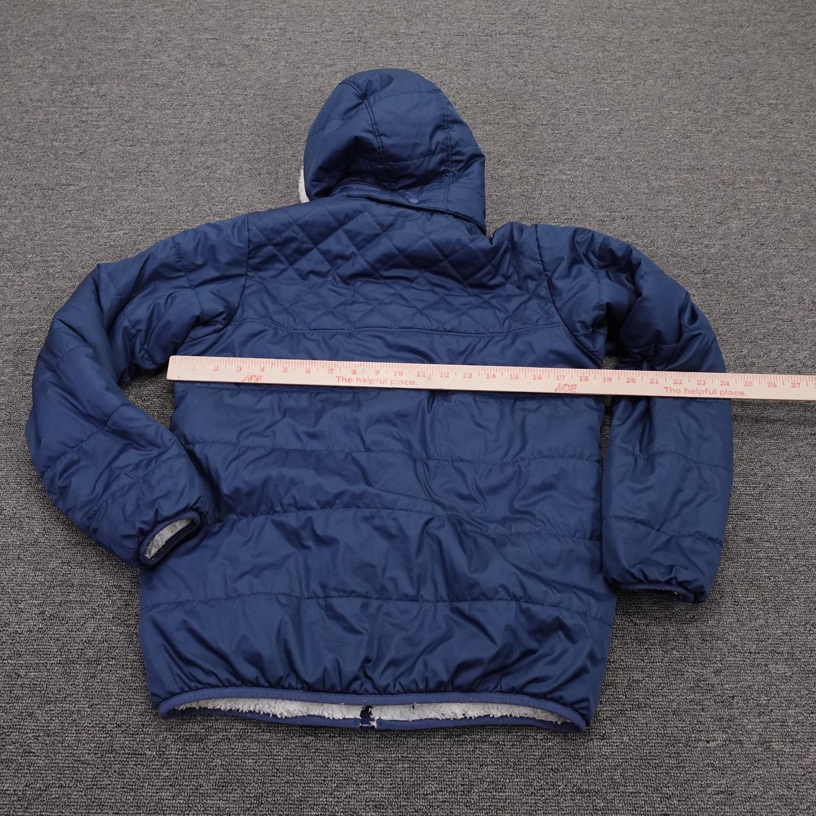 Patagonia Puffer Jacket Girls XL 14 Blue Reversible Dream Song Hoody 68180 - Thumbnail 10